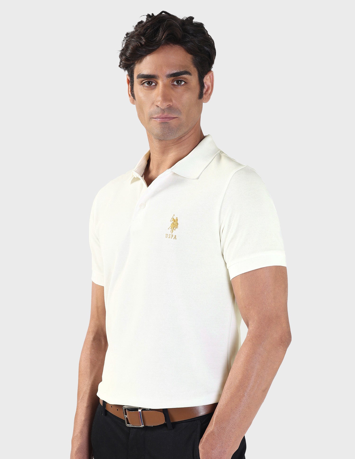 Liquid Cotton Slim Polo Shirt White - U.S. Polo Assn. India | Large