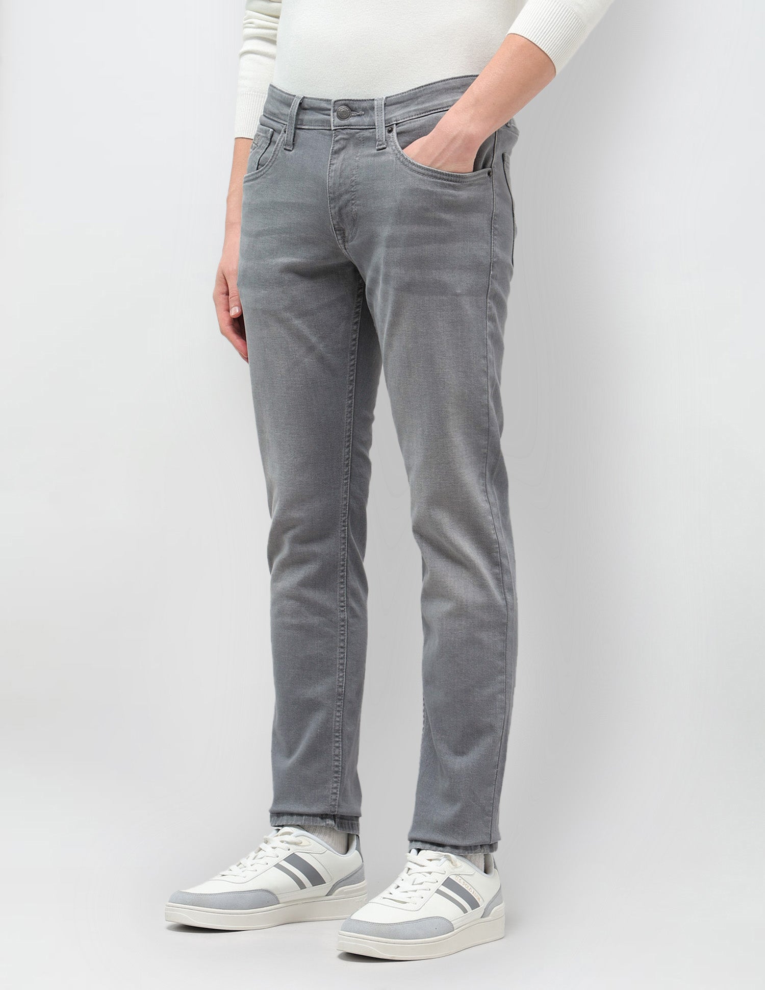 Brandon Slim Tapered Fit Grey Jeans Mid Grey - U.S. POLO ASSN. | Large