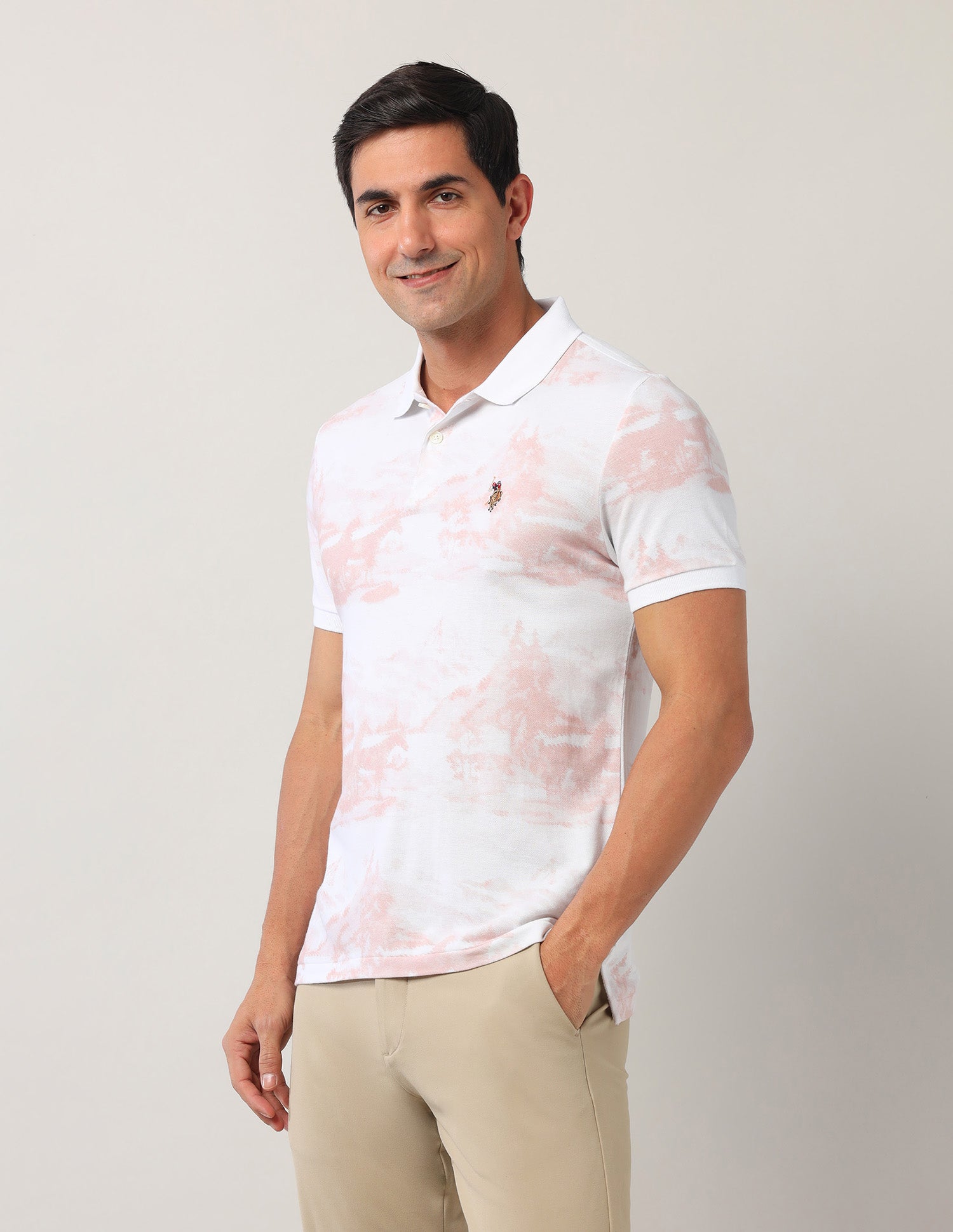 Abstract Americana Polo Shirt Peach - U.S. Polo Assn. India | Large