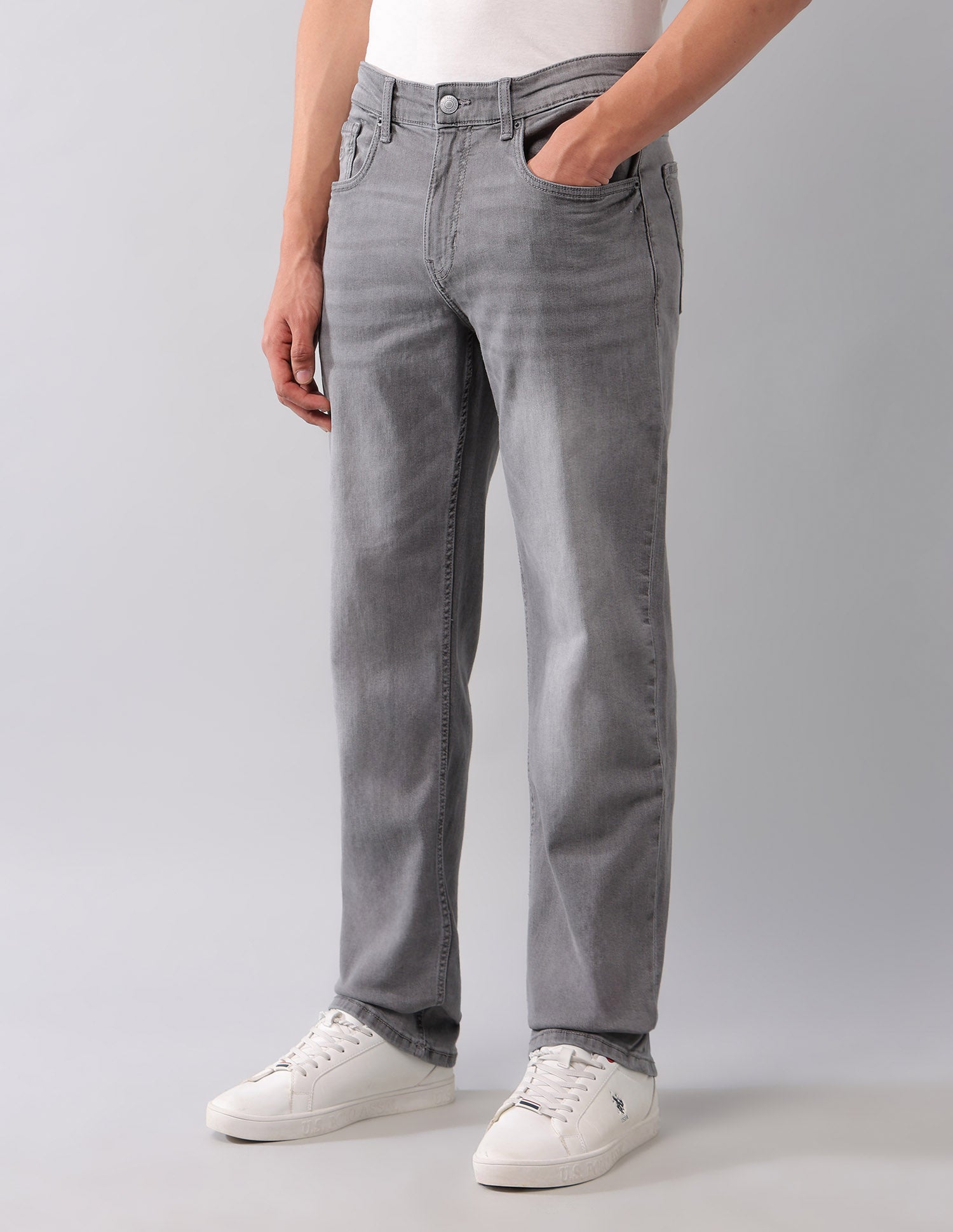 Shawn Relaxed Fit Grey Jeans Grey - U.S. Polo Assn. India | Large