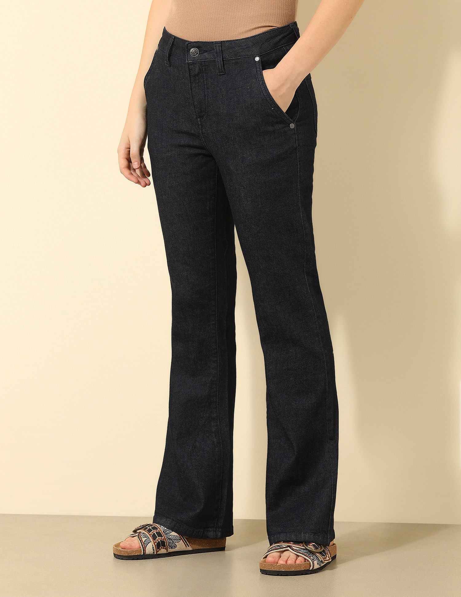 High Rise Bootcut Jeans Rinse Blue - U.S. Polo Assn. India | Large