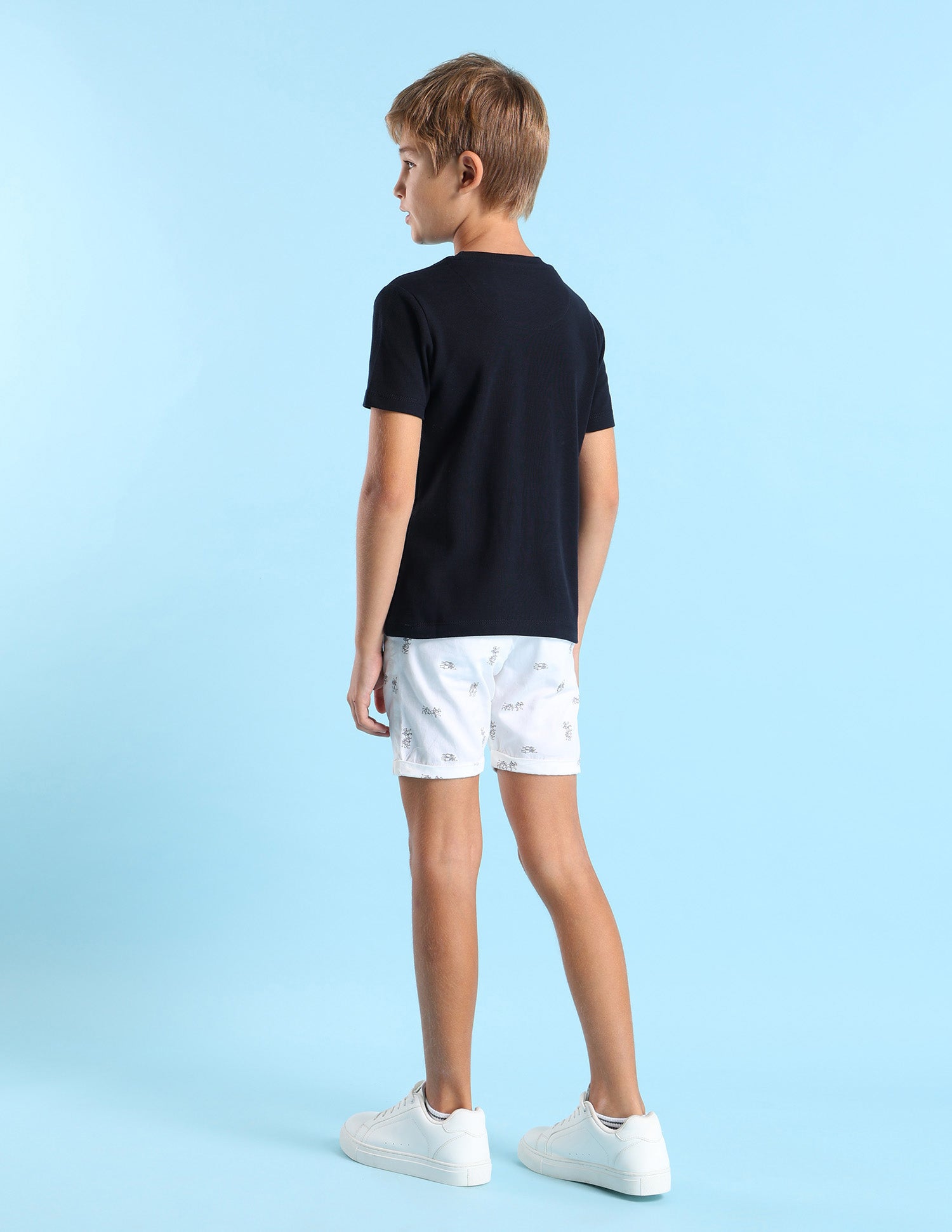 Boys Brand Printed Regular Fit T-Shirt Navy - U.S. POLO ASSN. | Large