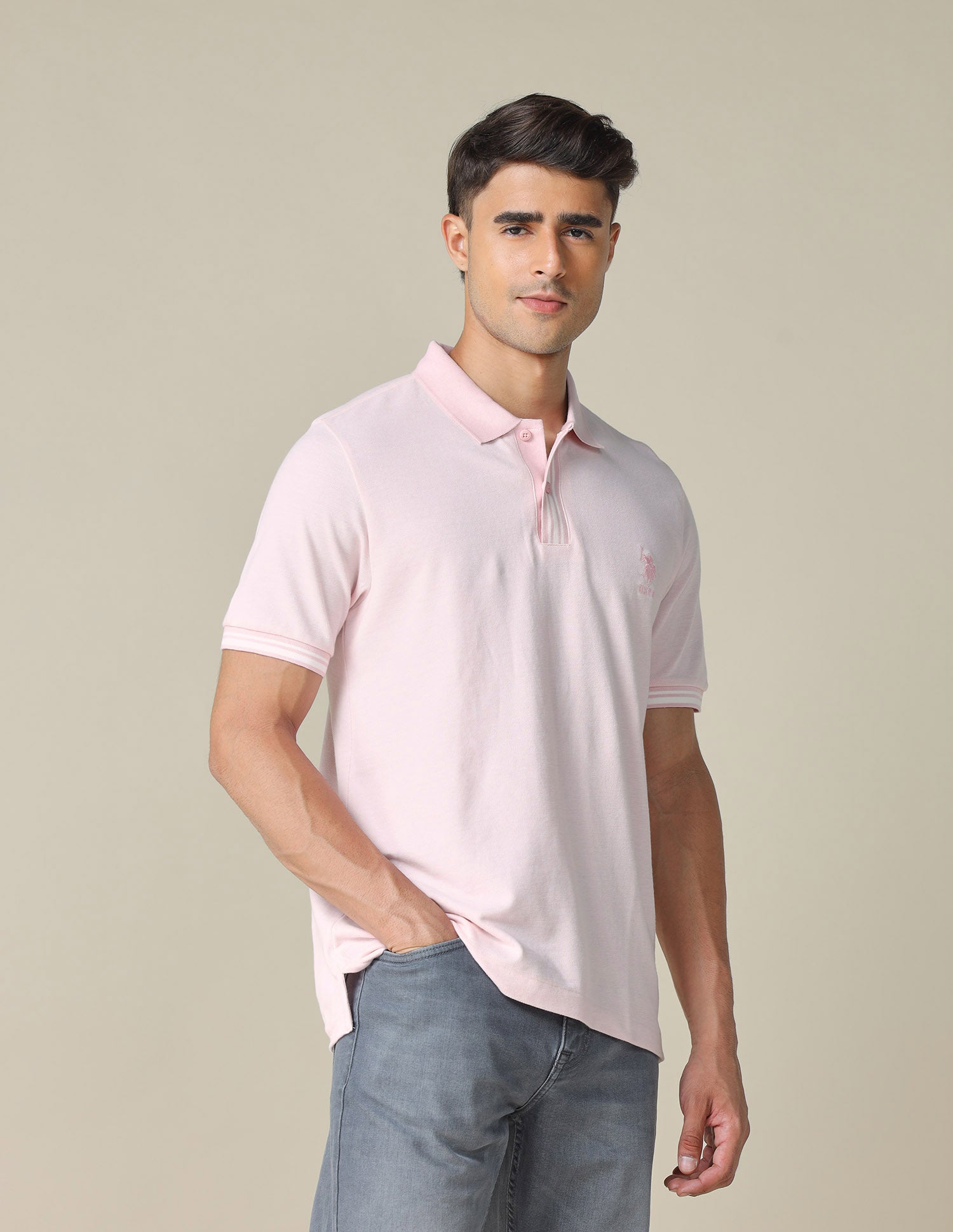 Pure Cotton Regular Fit Polo Shirt Pink - U.S. POLO ASSN. | Large