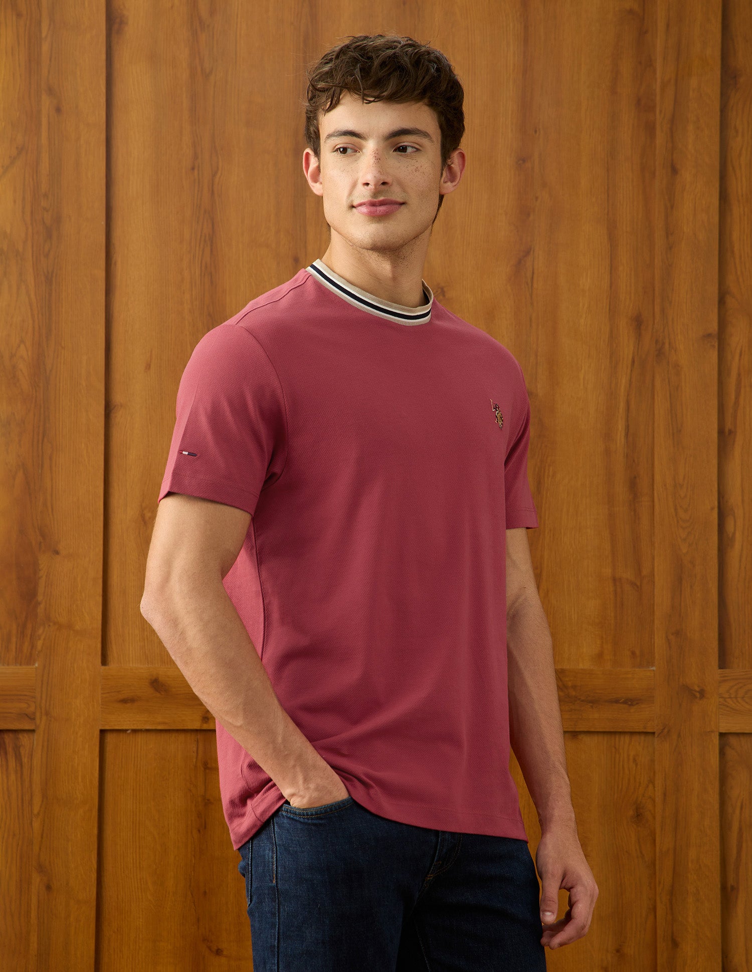 Solid Relaxed Fit T-Shirt Pink - U.S. Polo Assn. India | Large