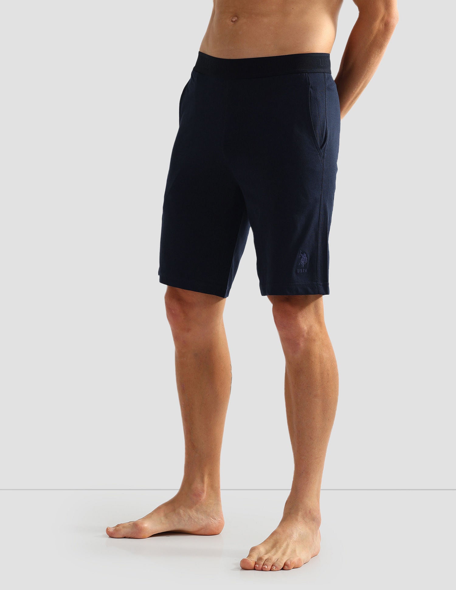 Mid Rise Solid LS001 Shorts - Pack Of 1 Navy - U.S. POLO ASSN. | Large