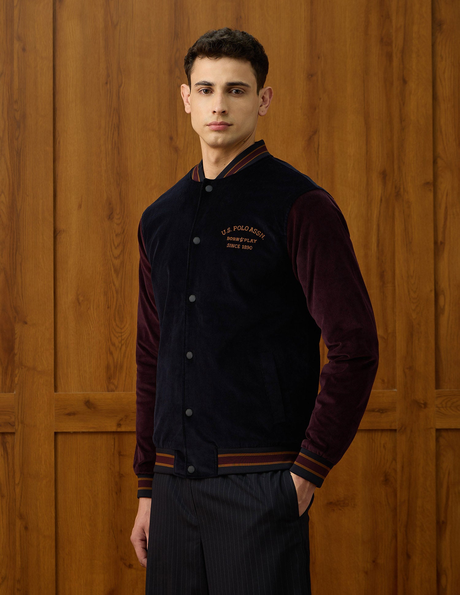 Regular Fit Varsity Theatre Varsity Jacket Navy - U.S. POLO ASSN. | Large