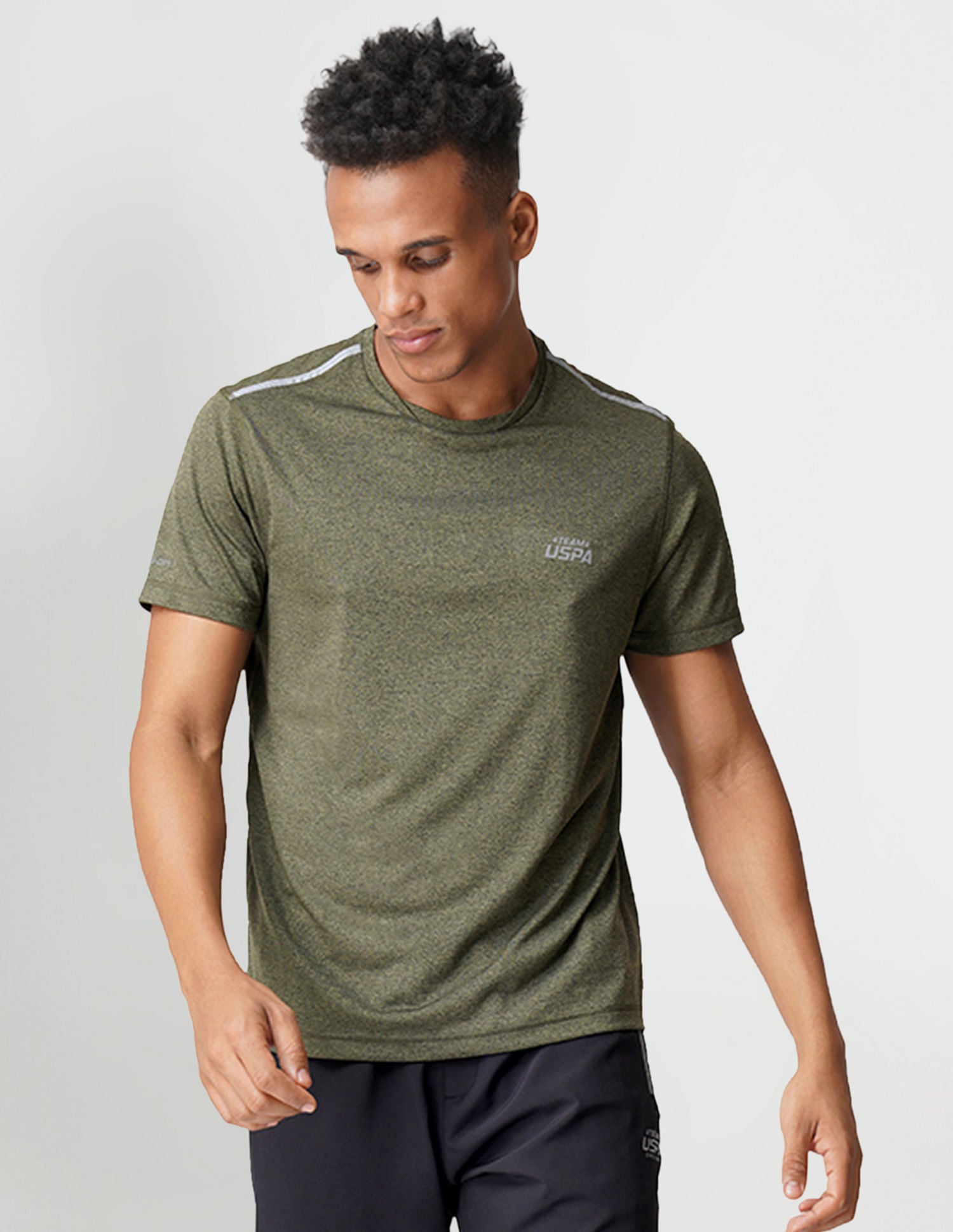 Reflective Logo Crew Neck I712 Lounge T-Shirt - Pack Of 1 Olive - U.S. POLO ASSN. | Large