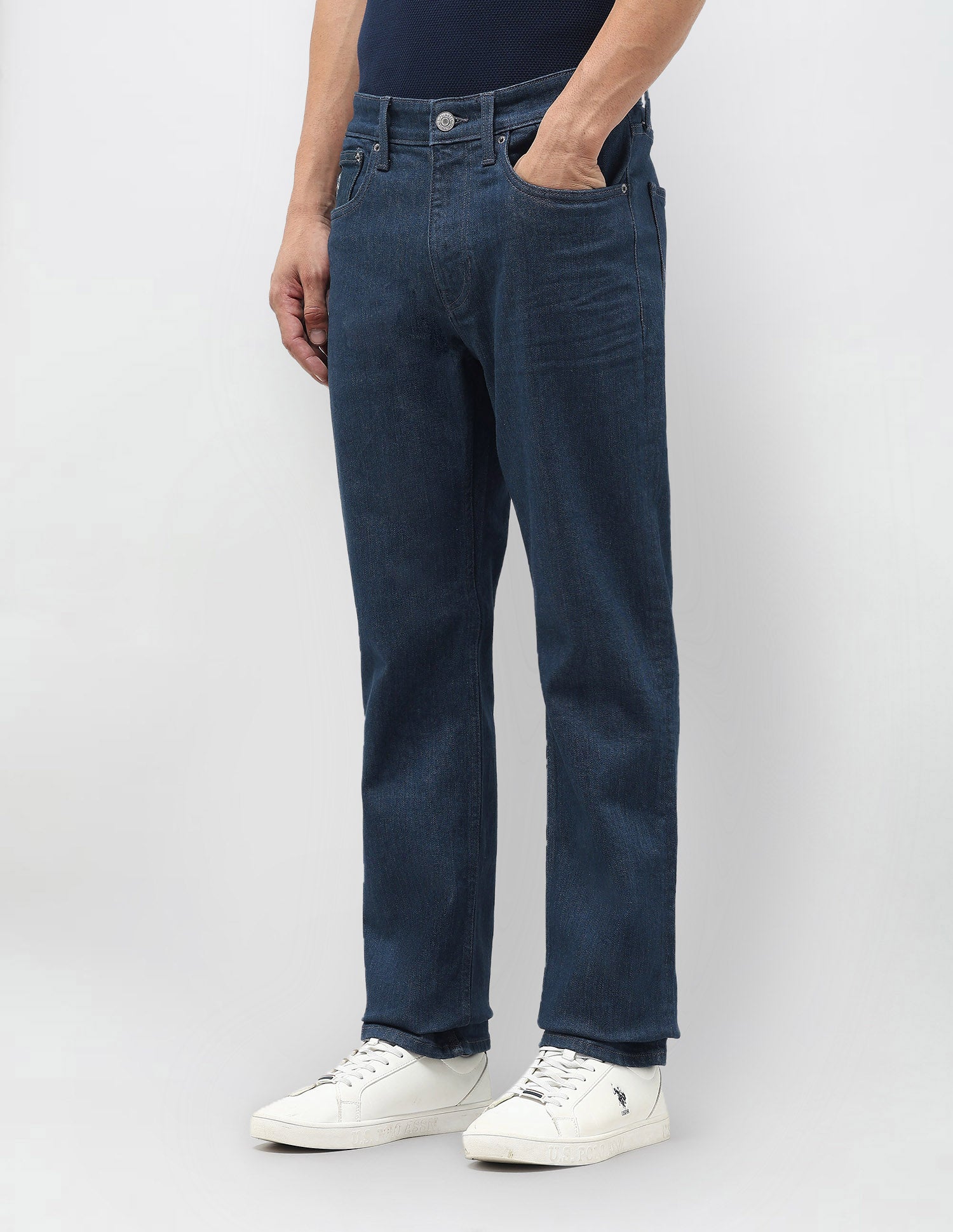 Harold Slim Straight Fit Blue Jeans Dark Blue - U.S. POLO ASSN. | Large