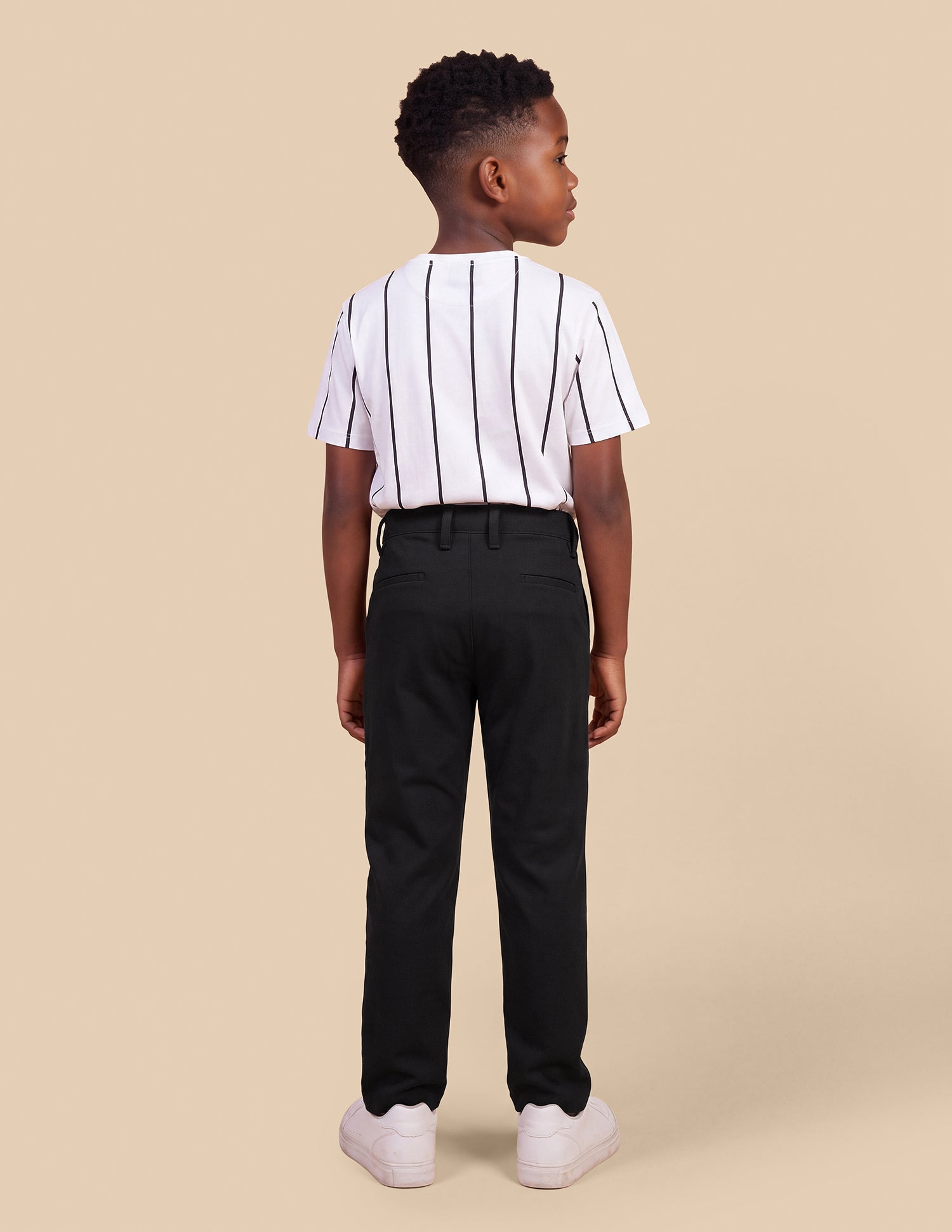 Solid Slim Fit Trousers Black - U.S. Polo Assn. India | Large