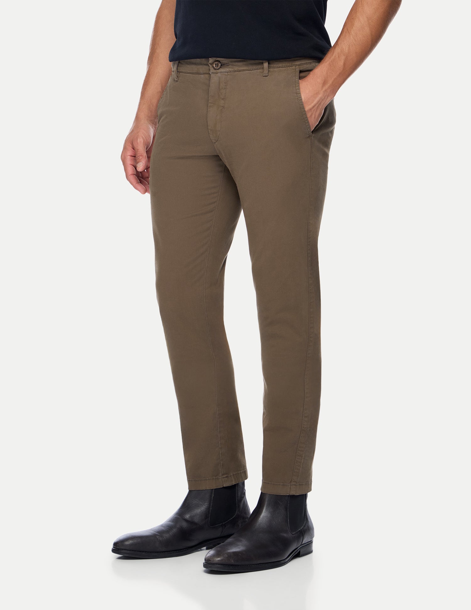 Denver Slim Fit Twill Trousers Brown - U.S. Polo Assn. India | Large