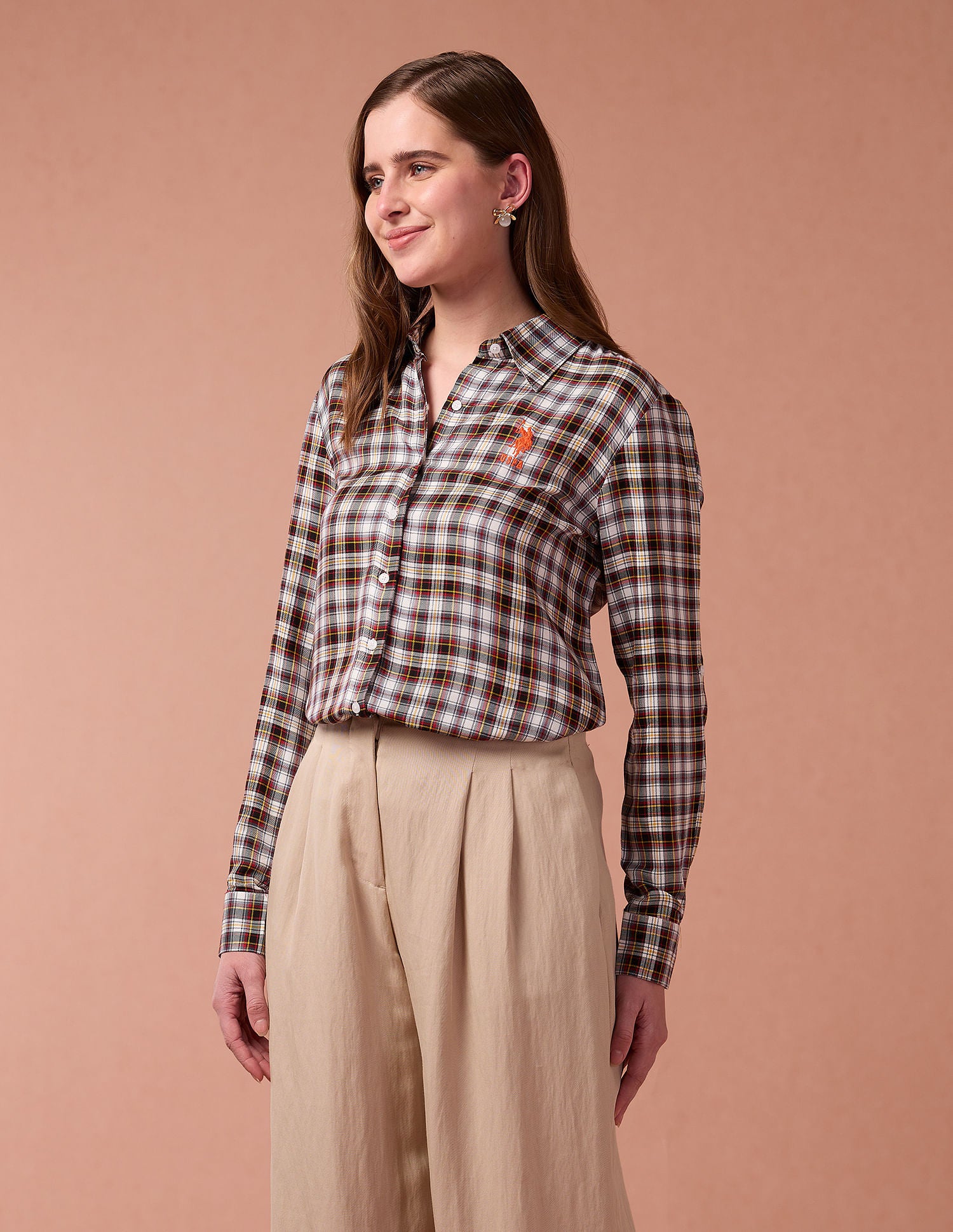 Tartan Check Pure Cotton Shirt Multicolour - U.S. Polo Assn. India | Large