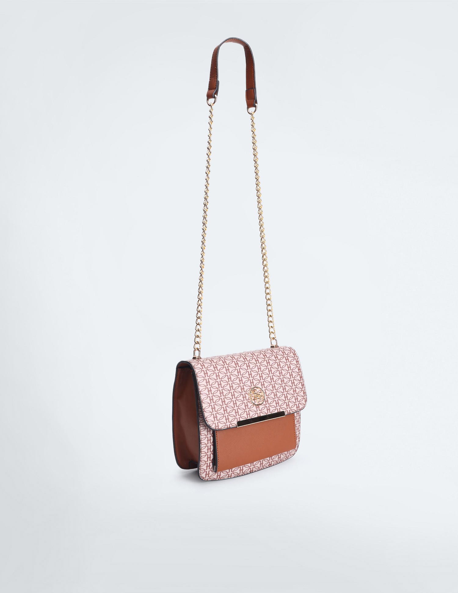 Chain Strap All Over Print Sling Bag Tan and Beige - U.S. POLO ASSN. | Large