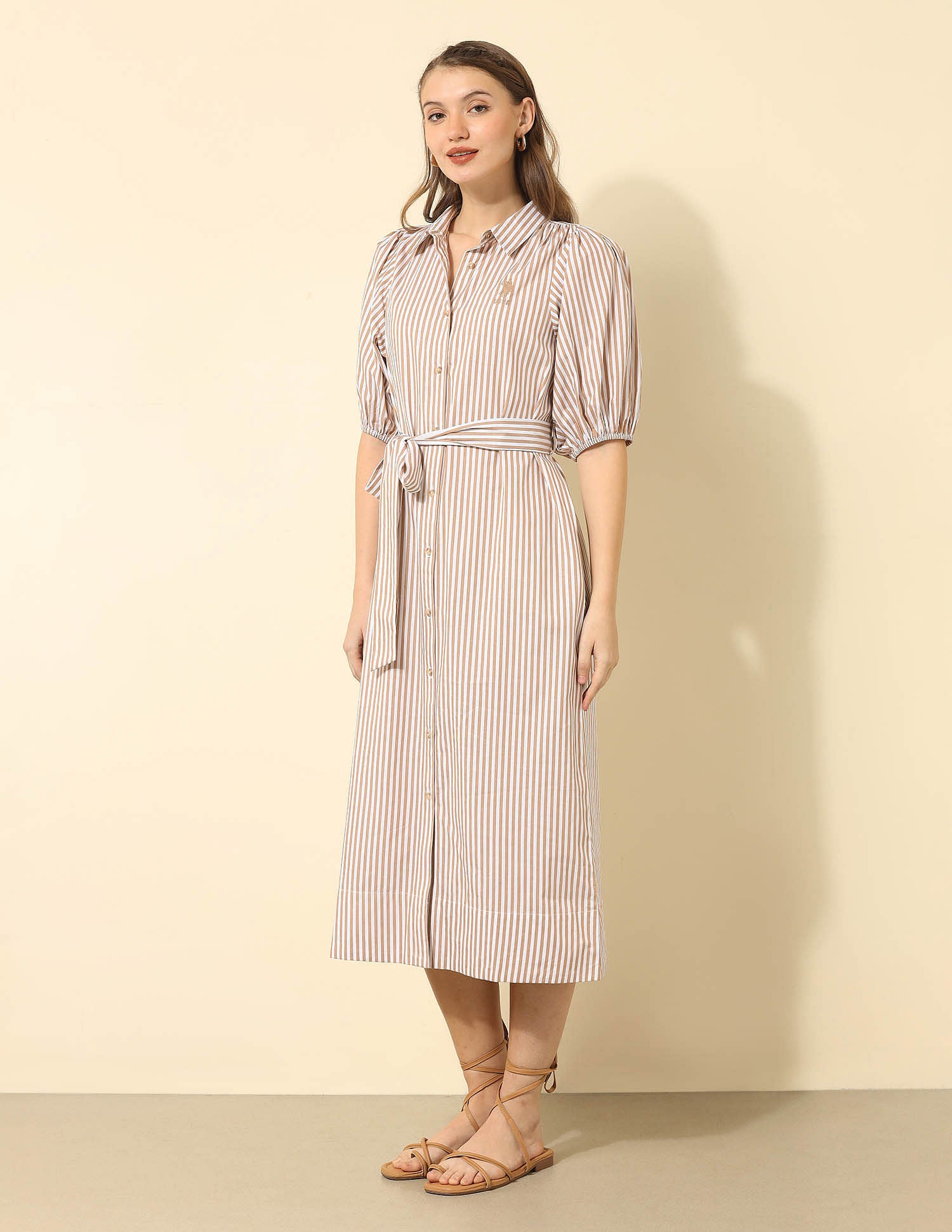 A Line Shirt Dress Brown - U.S. Polo Assn. India | Large