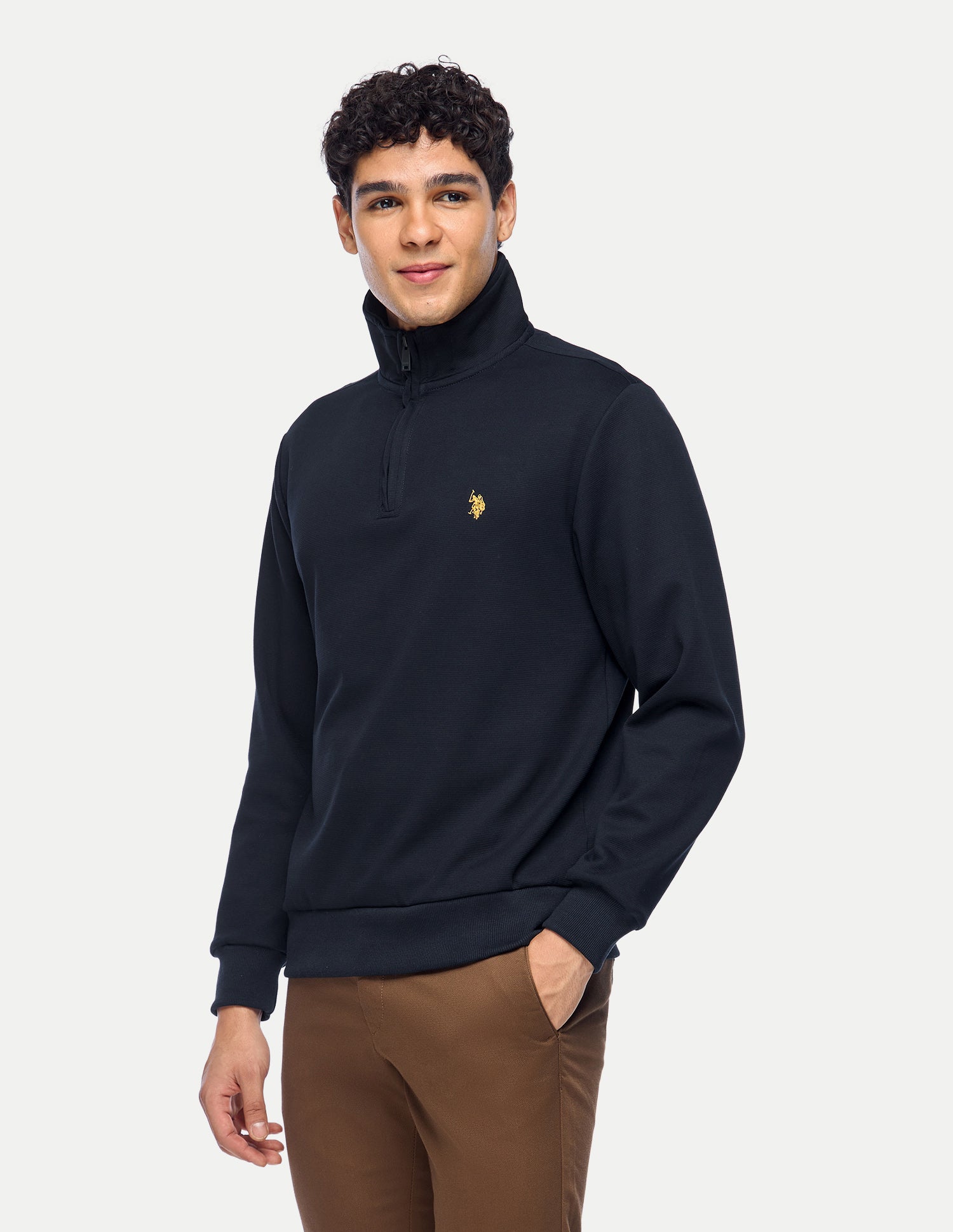 Brand Embroidered Slim Fit Sweatshirt Navy - U.S. Polo Assn. India | Large