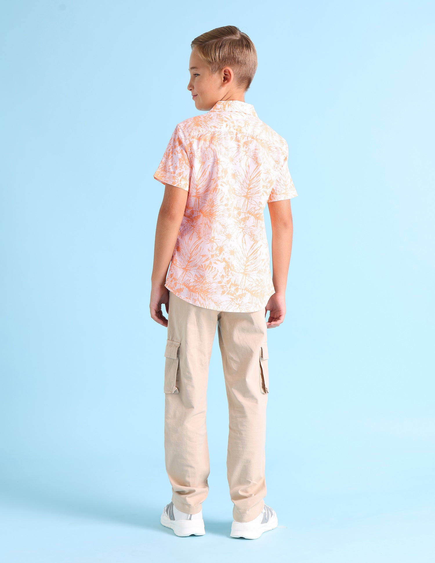Boys Tropical Print Shirt Orange - U.S. Polo Assn. India | Large