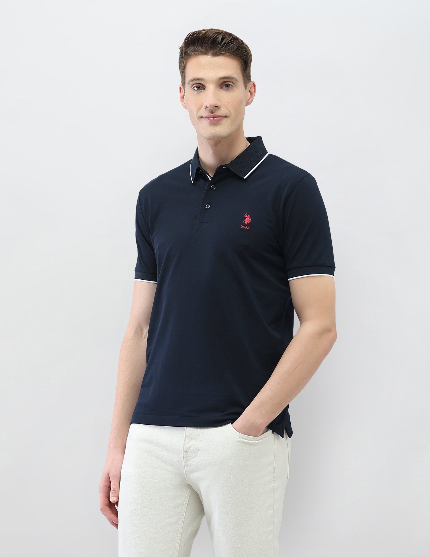 Solid New Port Marina Polo Shirt Navy - U.S. Polo Assn. India | Large