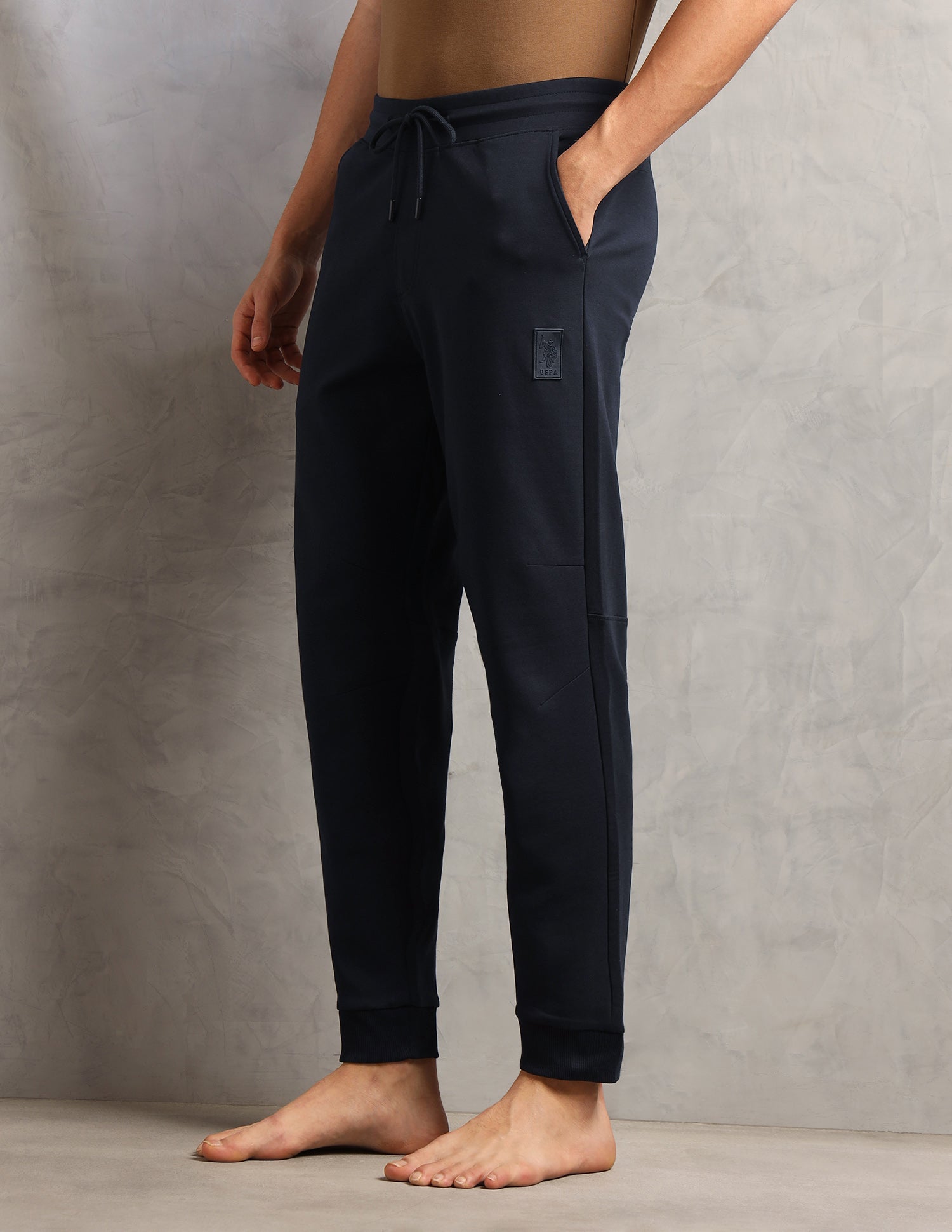 Breathable Mid Rise PJ001-PL Lounge Joggers - Pack Of 1 Navy - U.S. Polo Assn. India | Large