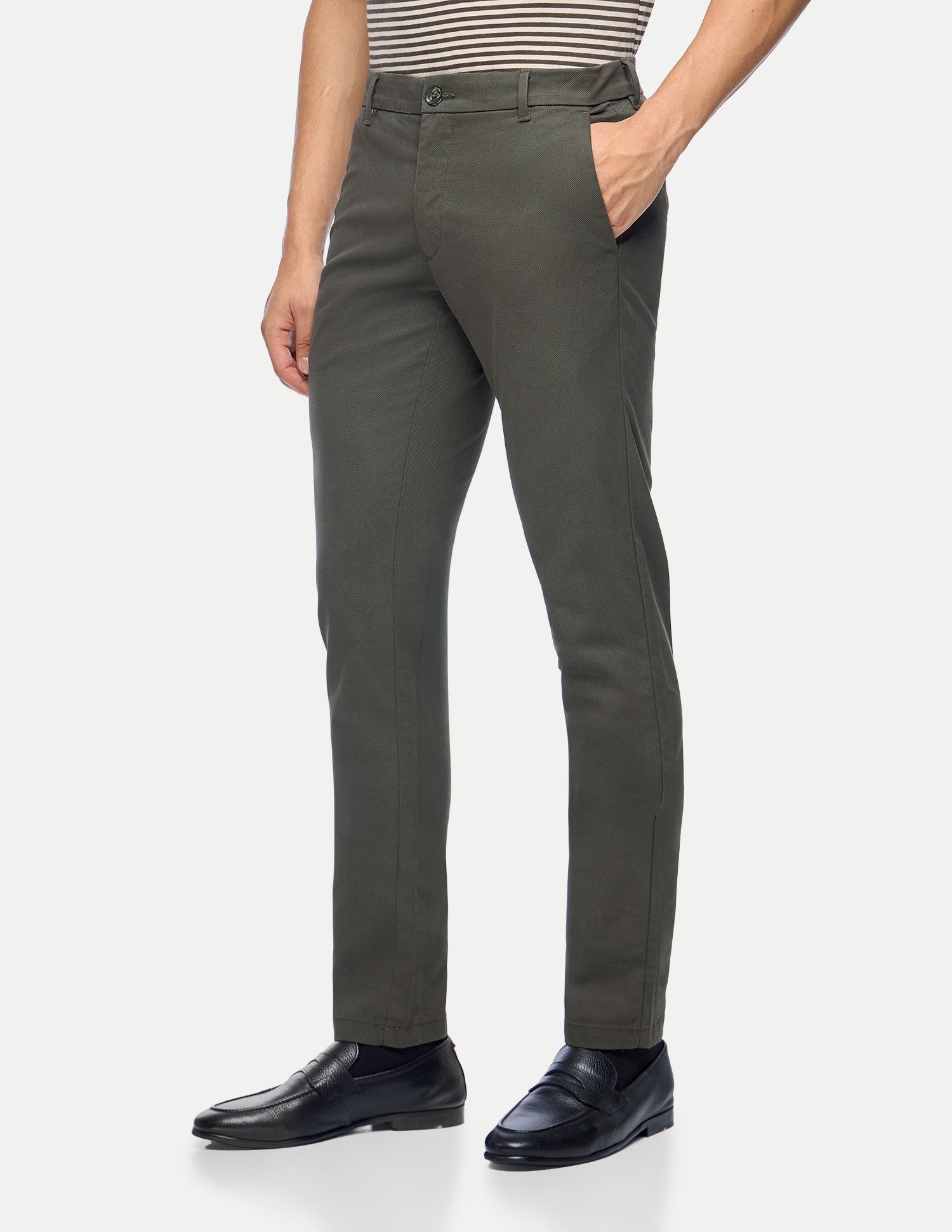 Austin Slim Fit Twill Trousers Dark Olive - U.S. Polo Assn. India | Large
