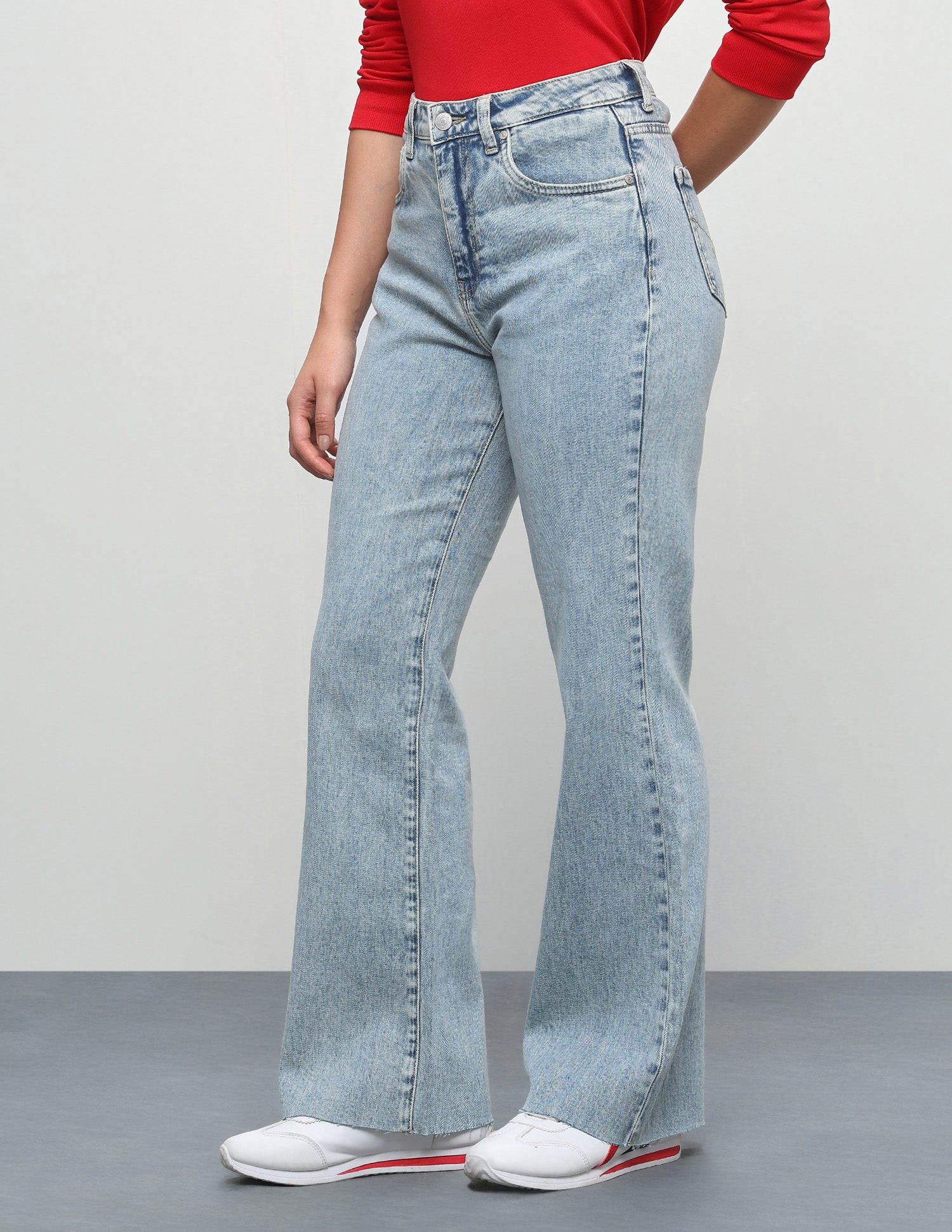 High Rise Flared Fit Jeans Light Blue - U.S. Polo Assn. India | Large