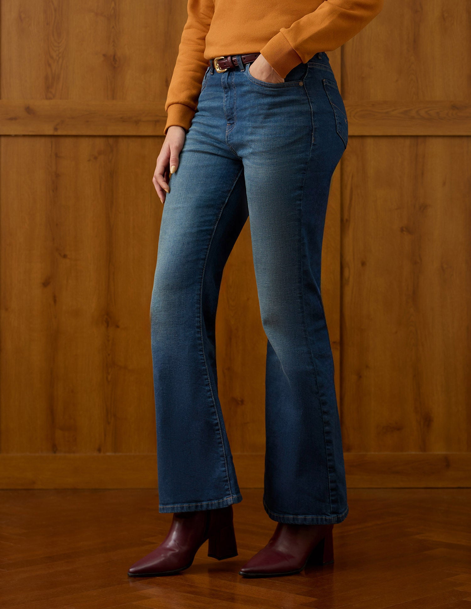 High Rise Extreme Flare Fit Jeans Blue - U.S. POLO ASSN. | Large