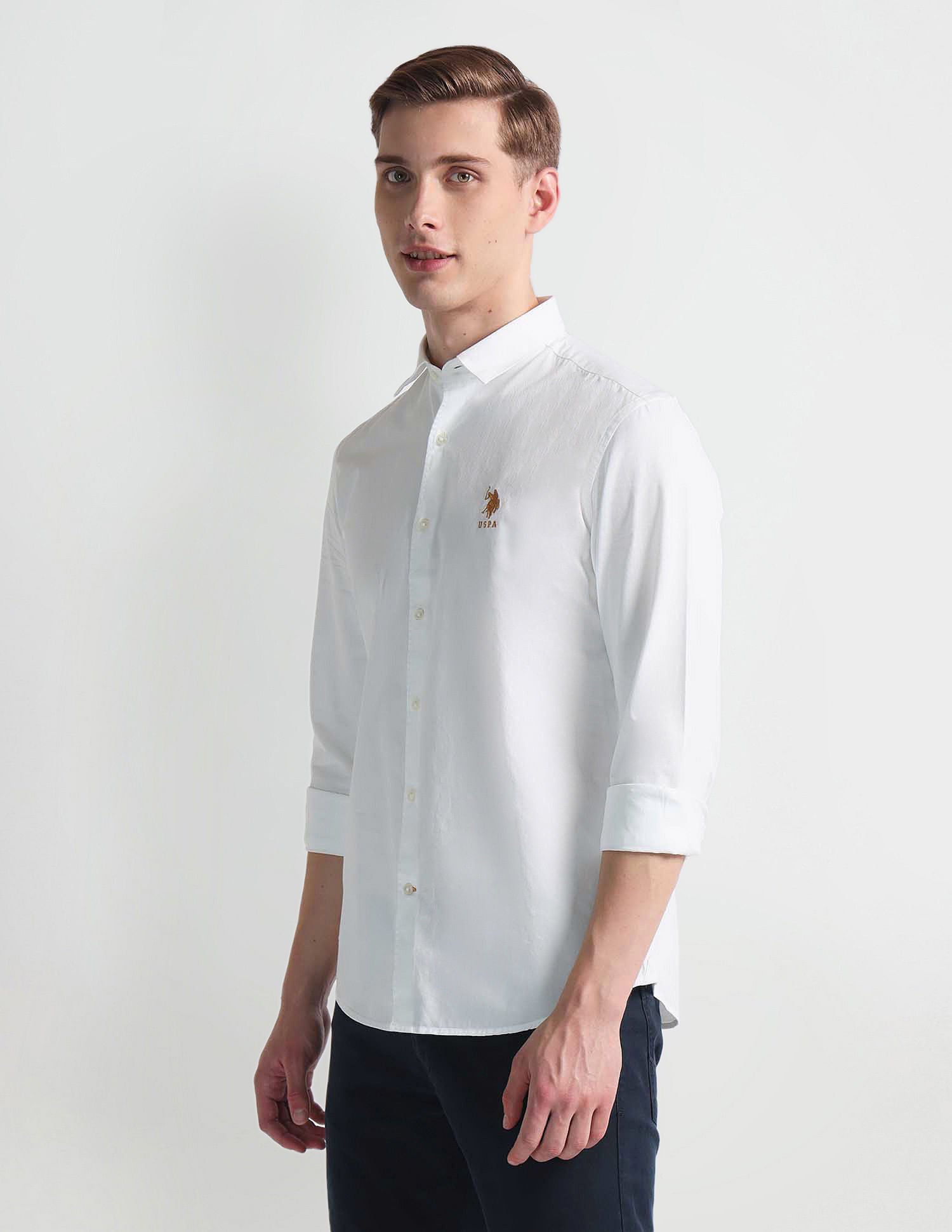 French Placket Solid Shirt White - U.S. Polo Assn. India | Large