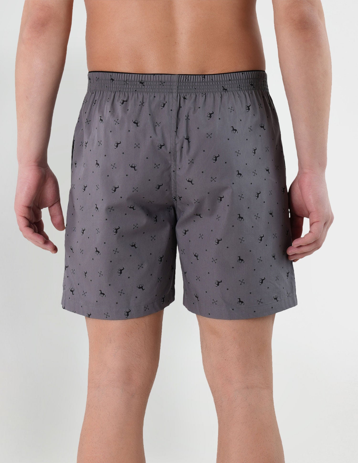 Dual Pocket All Over Print EX002 Boxers - Pack Of 1 Grey - U.S. POLO ASSN. | Large