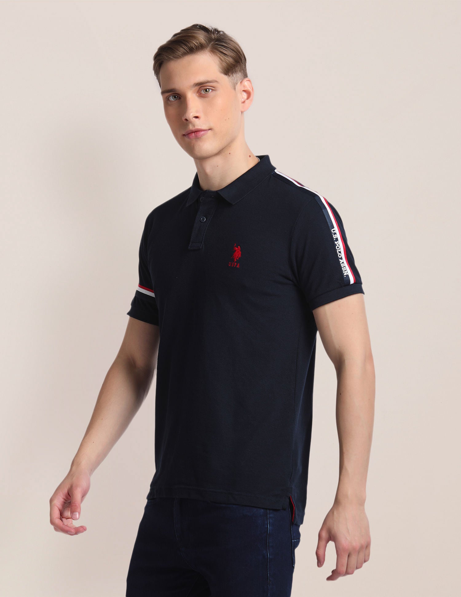 Slim Fit Logo Polo Shirt Navy - U.S. Polo Assn. India | Large