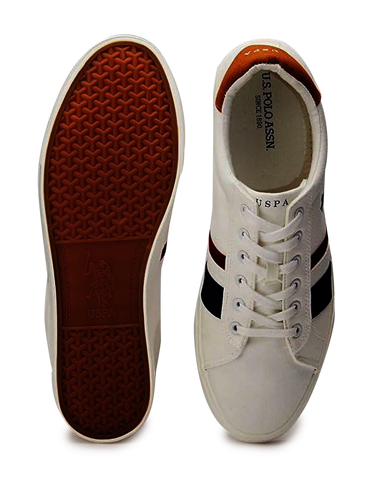 Men Colour Block Abor Sneakers Off White - U.S. Polo Assn. India | Large