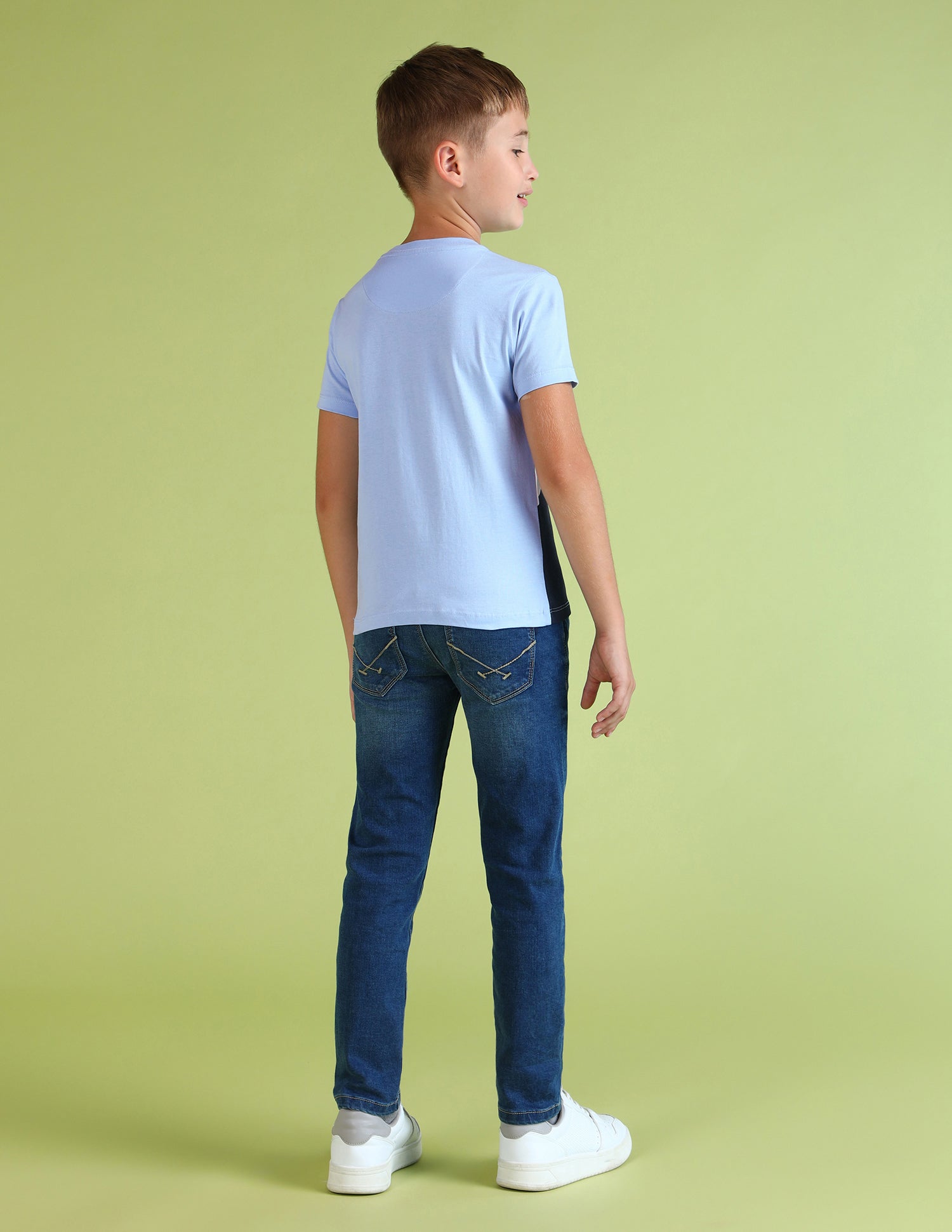 Boys Brand Printed Regular Fit T-Shirt Light Blue - U.S. POLO ASSN. | Large