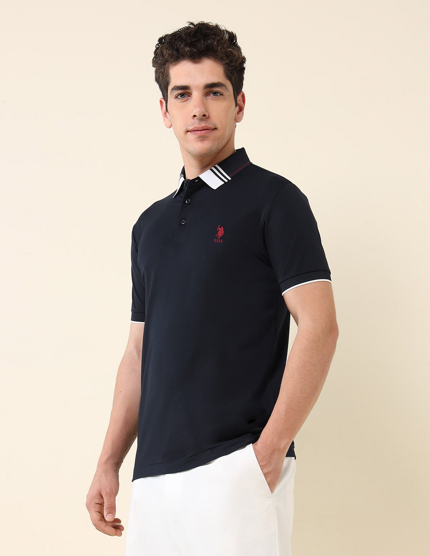 Solid Gentleman's Club Polo Shirt Navy - U.S. Polo Assn. India | Large