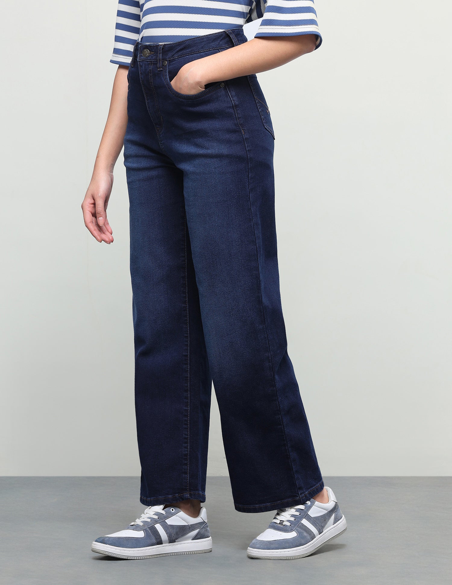 Wide Leg Fit Blue Jeans Dark Blue - U.S. Polo Assn. India | Large
