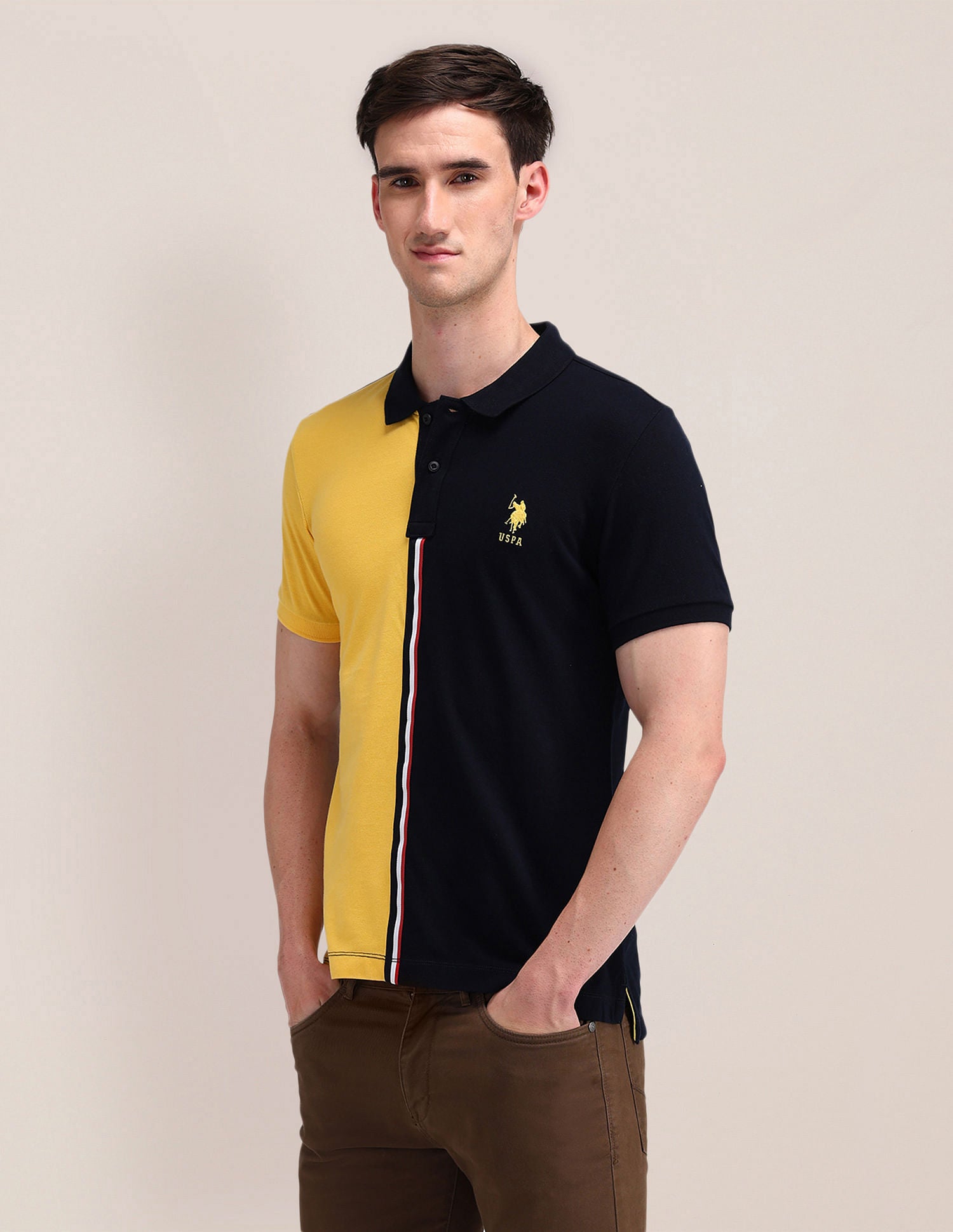 Slim Fit Colourblocked Polo Shirt Navy - U.S. Polo Assn. India | Large