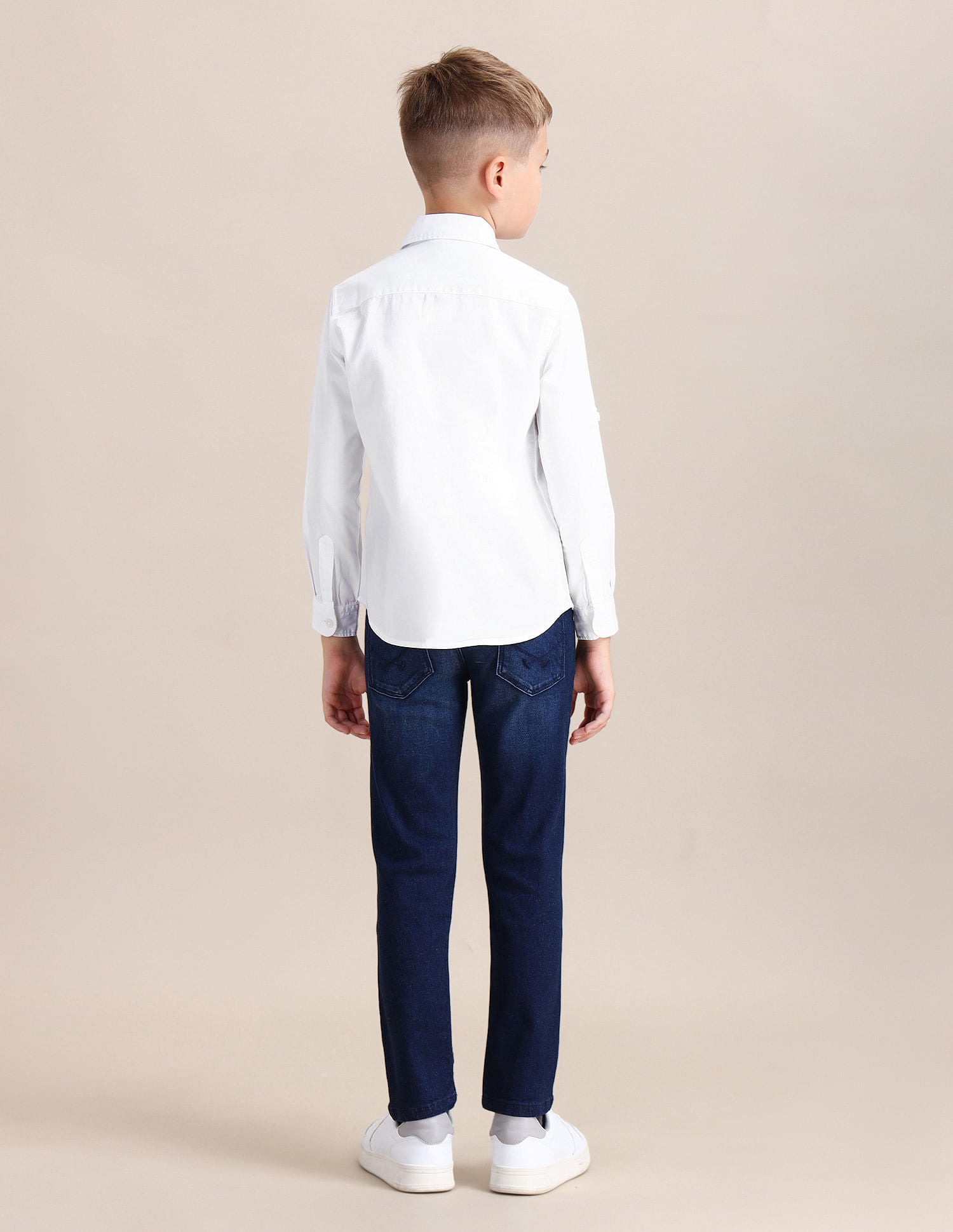 Boys Horizontal Striped Cotton Shirt White - U.S. POLO ASSN. | Large