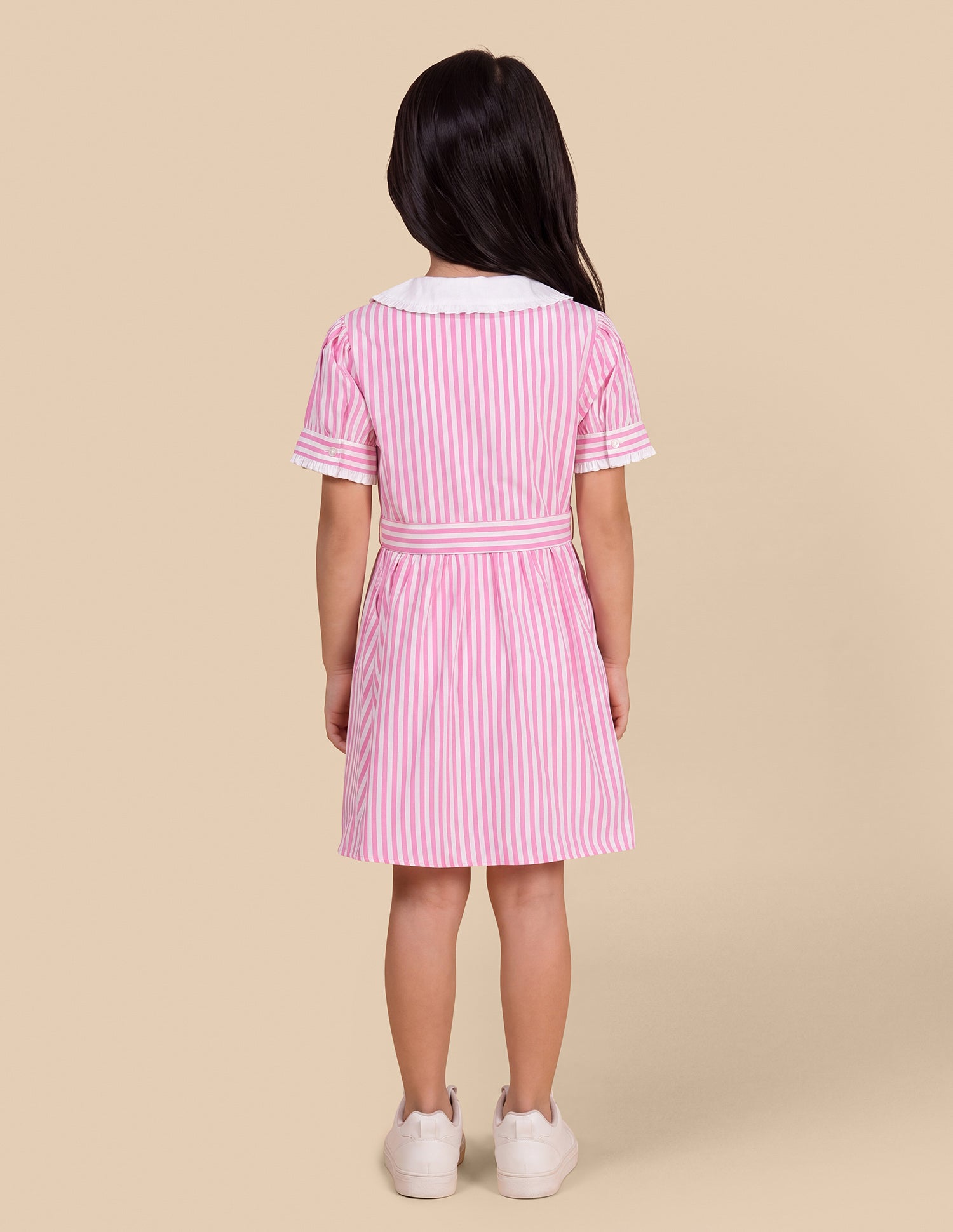 Vertical Striped Relaxed Fit Shirt Dress Pink - U.S. Polo Assn. India | Large