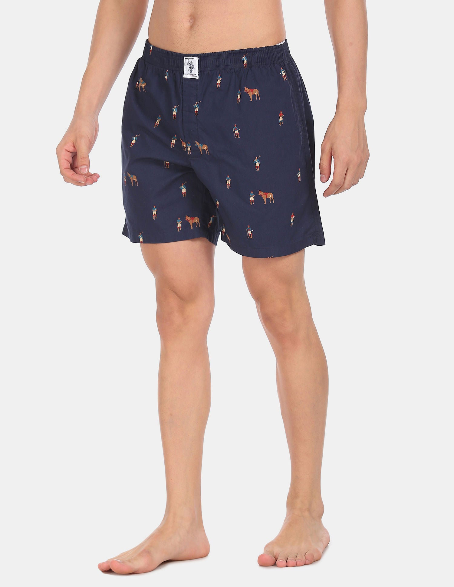 Signature Logo Pure Cotton I108 Boxers - Pack Of 1 Navy - U.S. POLO ASSN. | Large