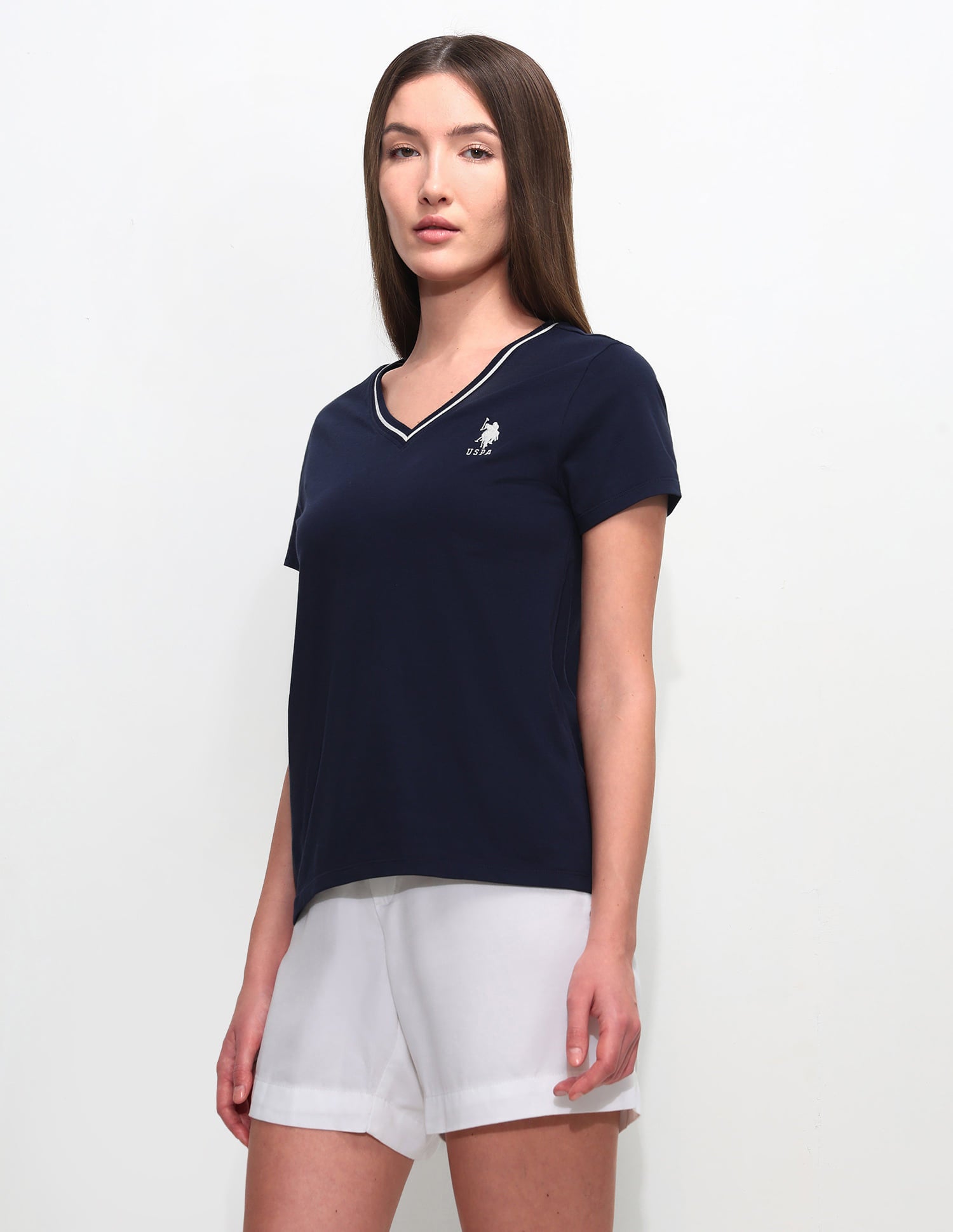 Regular Fit Solid T-Shirt Navy - U.S. Polo Assn. India | Large