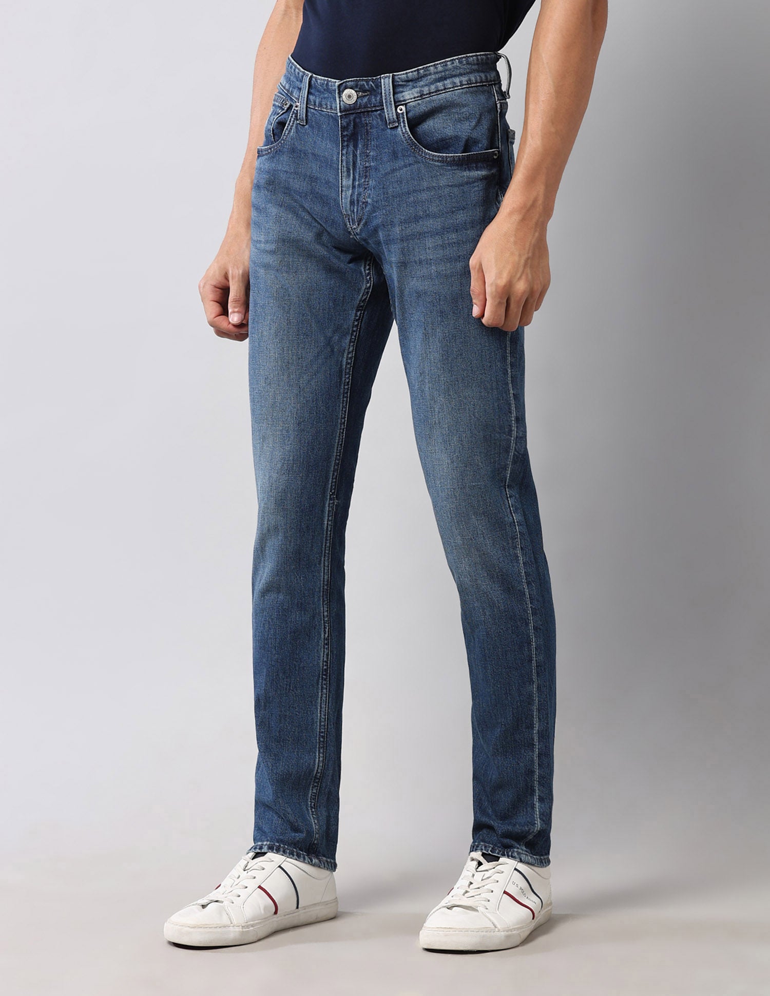 Brandon Slim Tapered Fit Blue Vintage Jeans Dark Wash - U.S. POLO ASSN. | Large