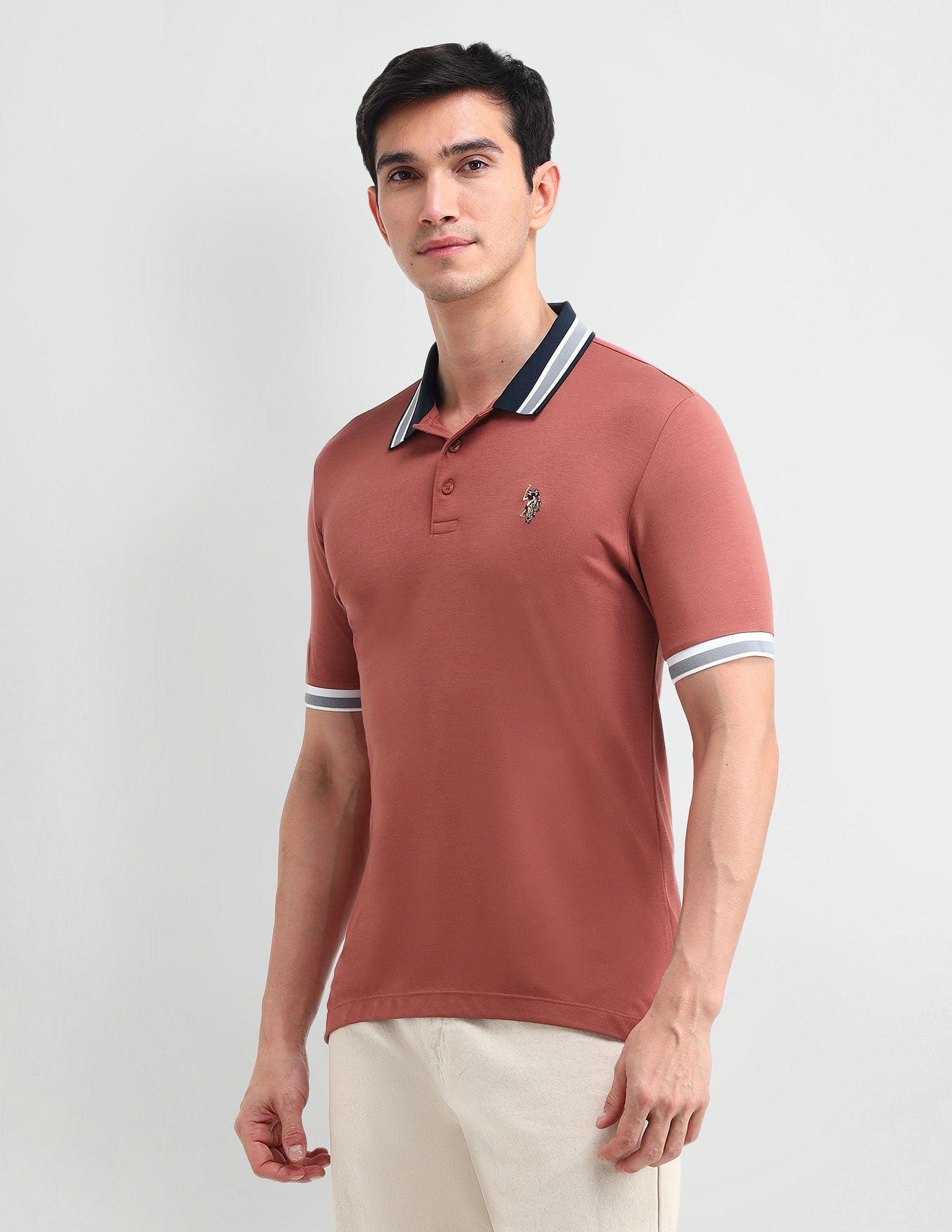 Muscle Fit Solid Polo Shirt Rust - U.S. POLO ASSN. | Large