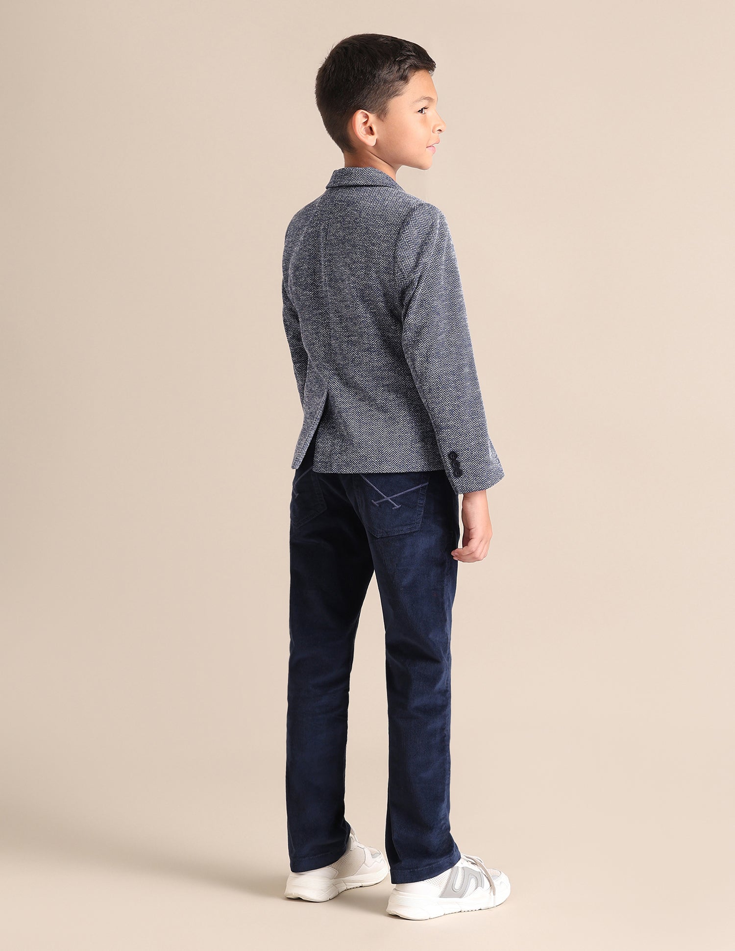 Boys Self Design Pattern Blazer Blue - U.S. POLO ASSN. | Large