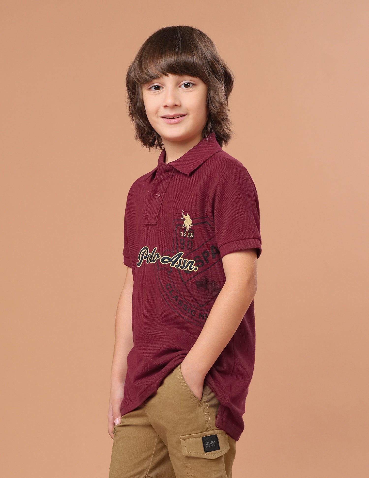 Graphic Brand Embroidered Regular Fit Polo Shirt Maroon - U.S. Polo Assn. India | Large