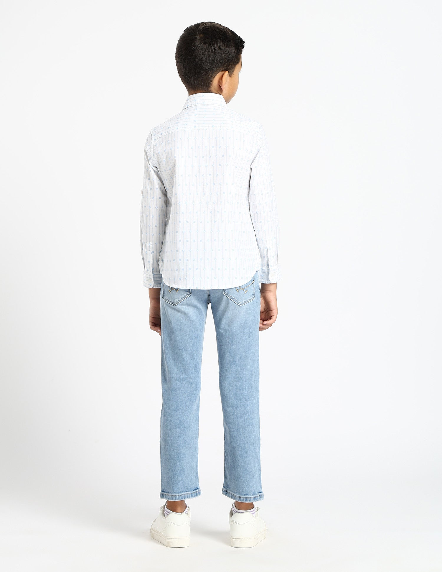 Boys Vertical Striped Oxford Shirt White - U.S. POLO ASSN. | Large