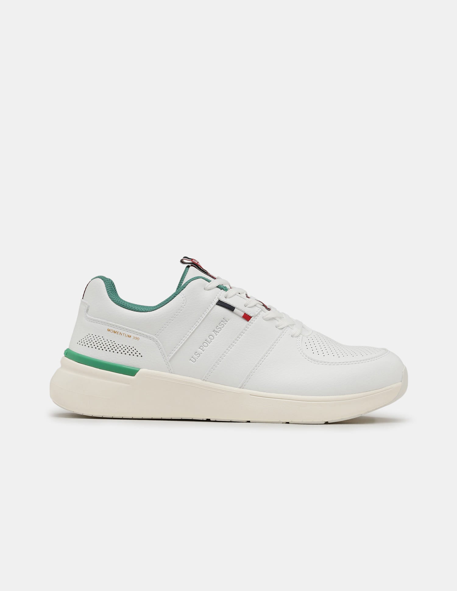 Round Toe Lace Ups Momentum 300 Sneakers Off White - U.S. Polo Assn. India | Large