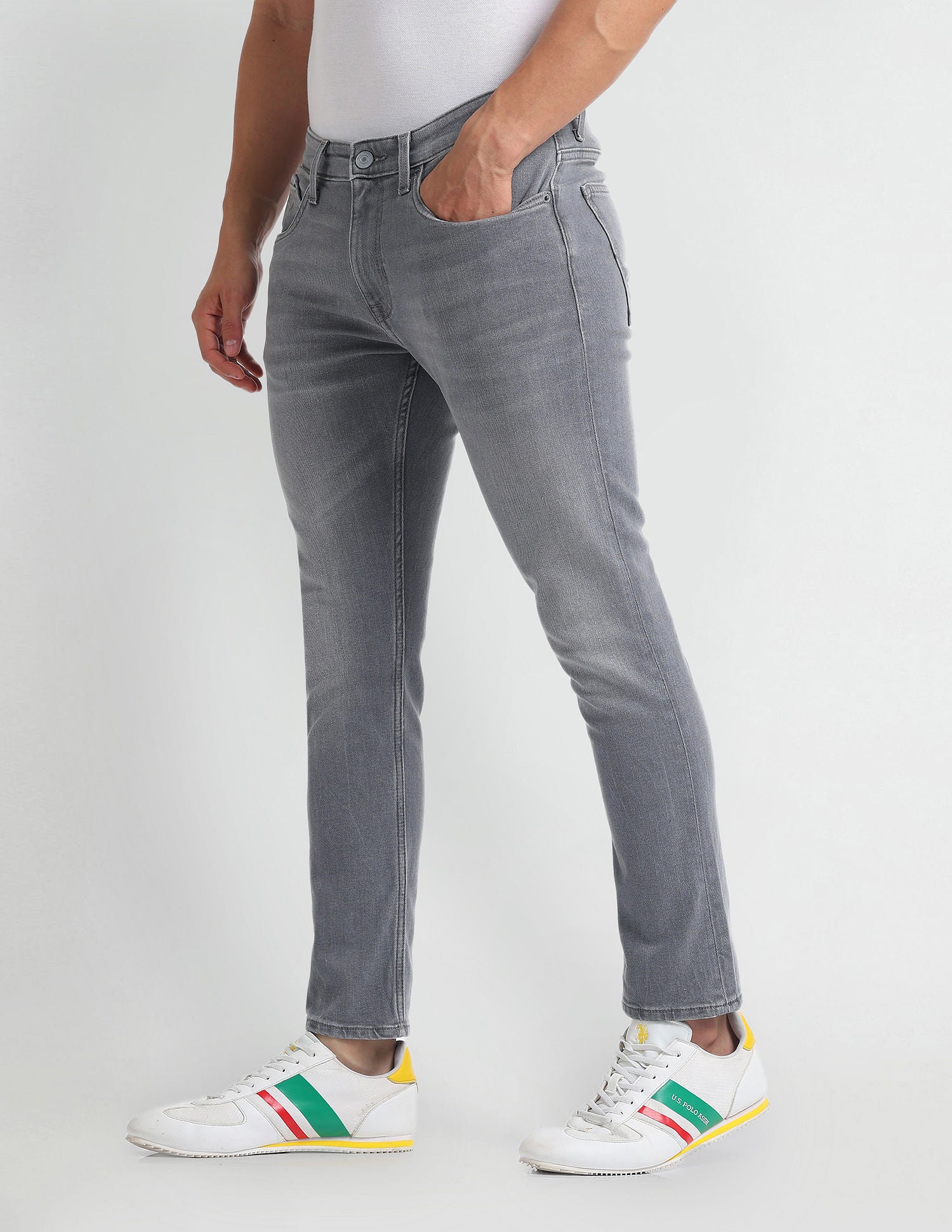 Henry Tapered Cropped Fit Grey Jeans Grey - U.S. Polo Assn. India | Large