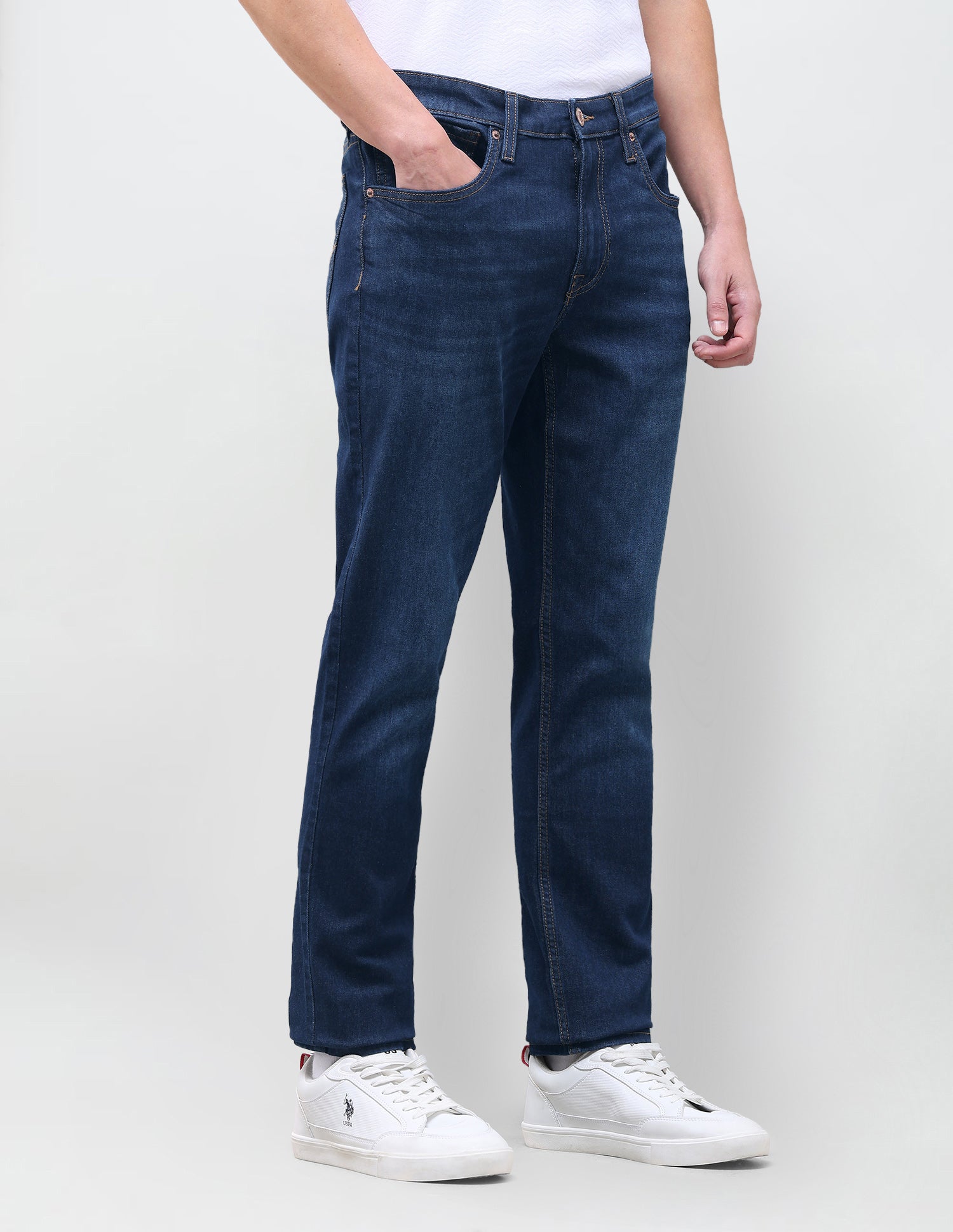 Brandon Slim-Tapered Fit Blue Jeans Dark Indigo - U.S. Polo Assn. India | Large
