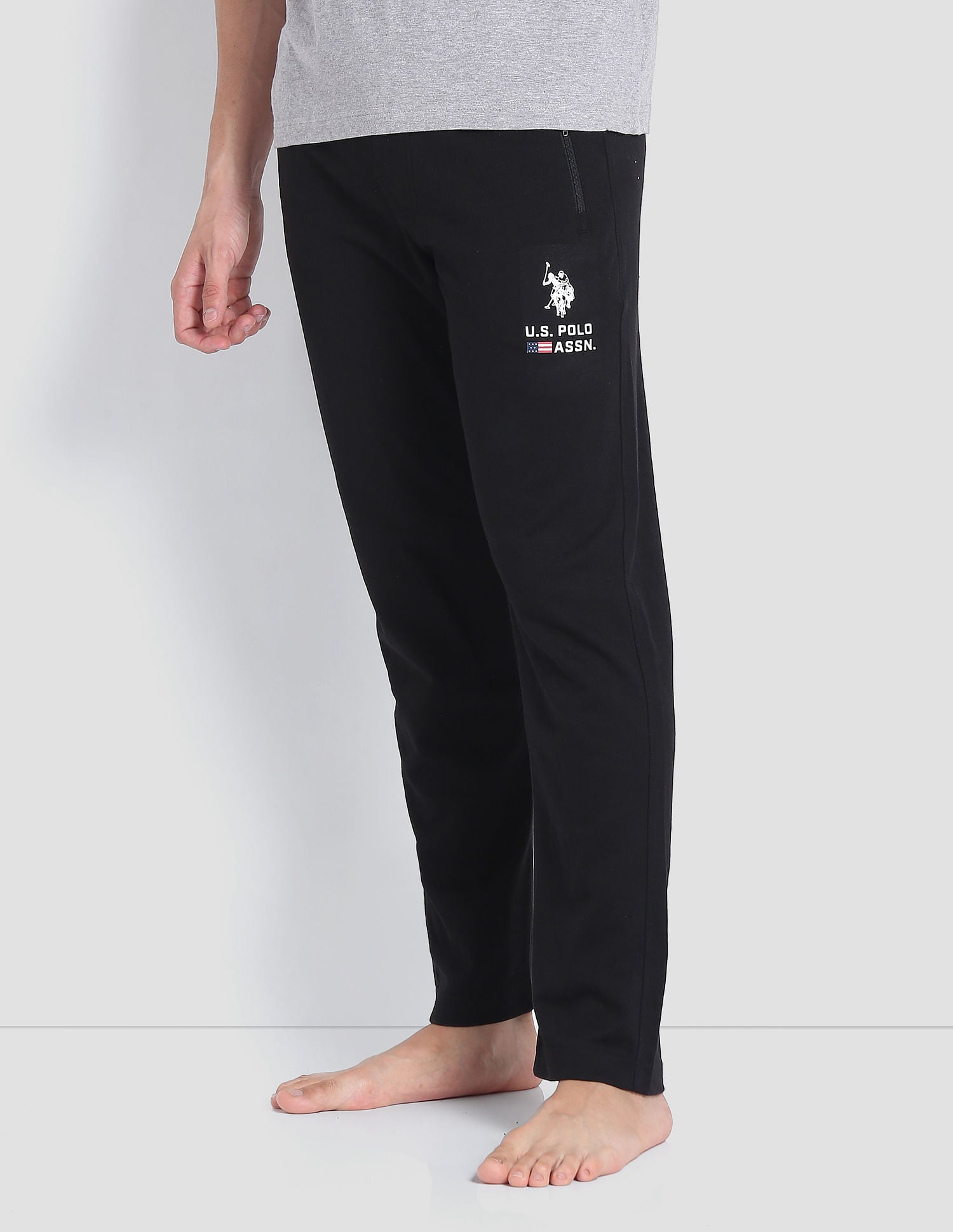 Solid LR006 Lounge Track Pants - Pack Of 1 Black - U.S. POLO ASSN. | Large