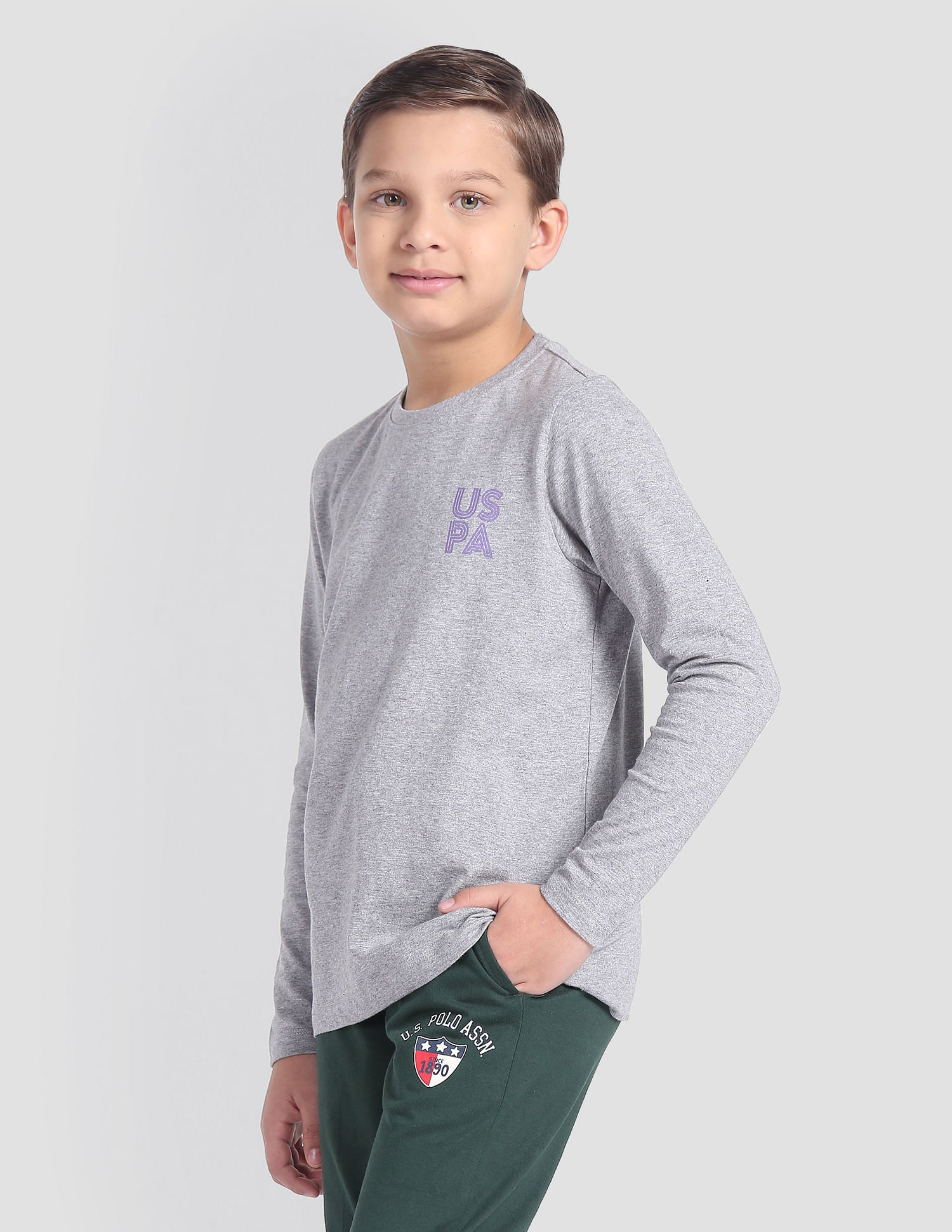 Cotton OKE02 Lounge T-Shirt - Pack Of 1 Grey - U.S. POLO ASSN. | Large