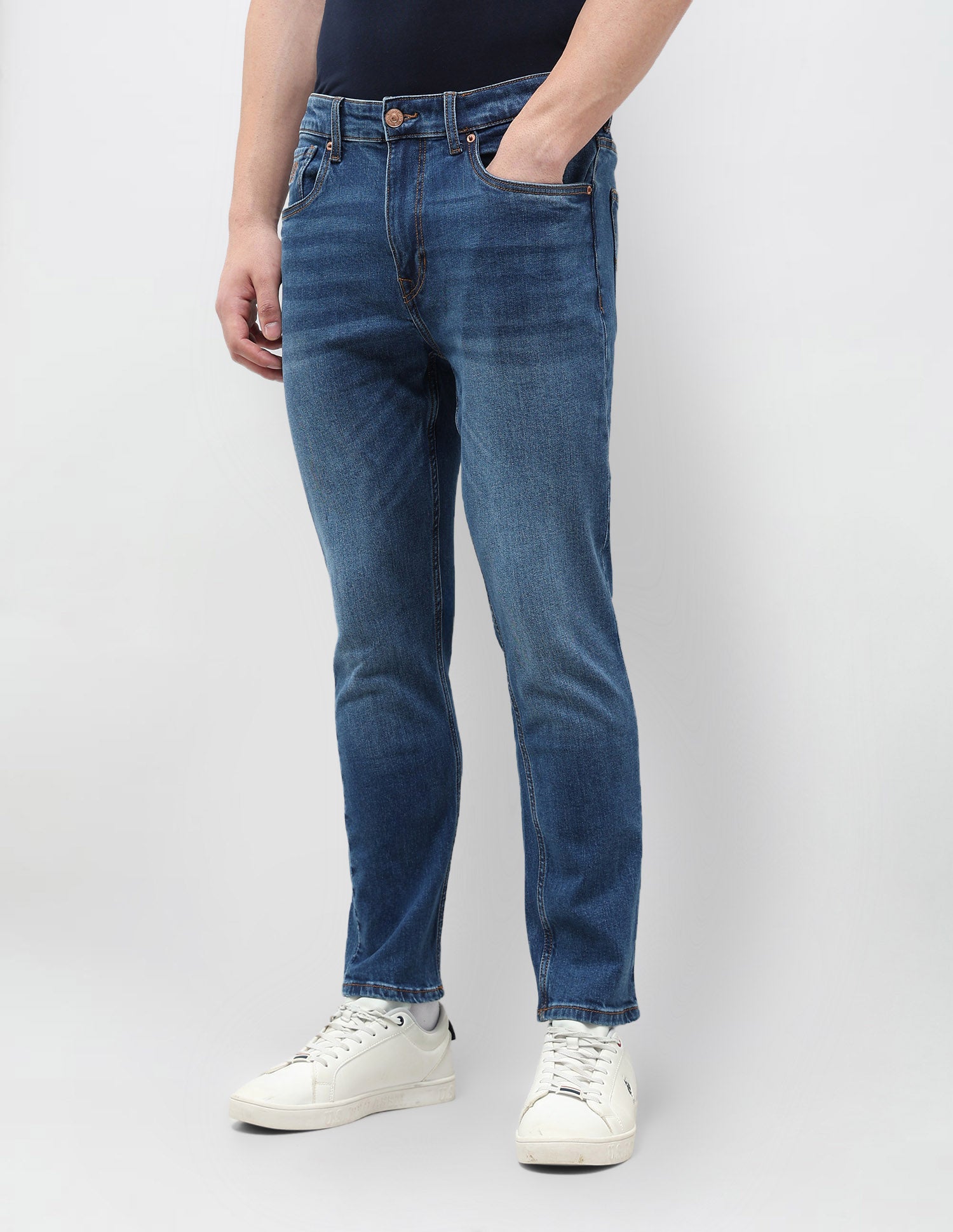 Cole Comfort Cropped Fit Blue Jeans Indigo - U.S. POLO ASSN. | Large