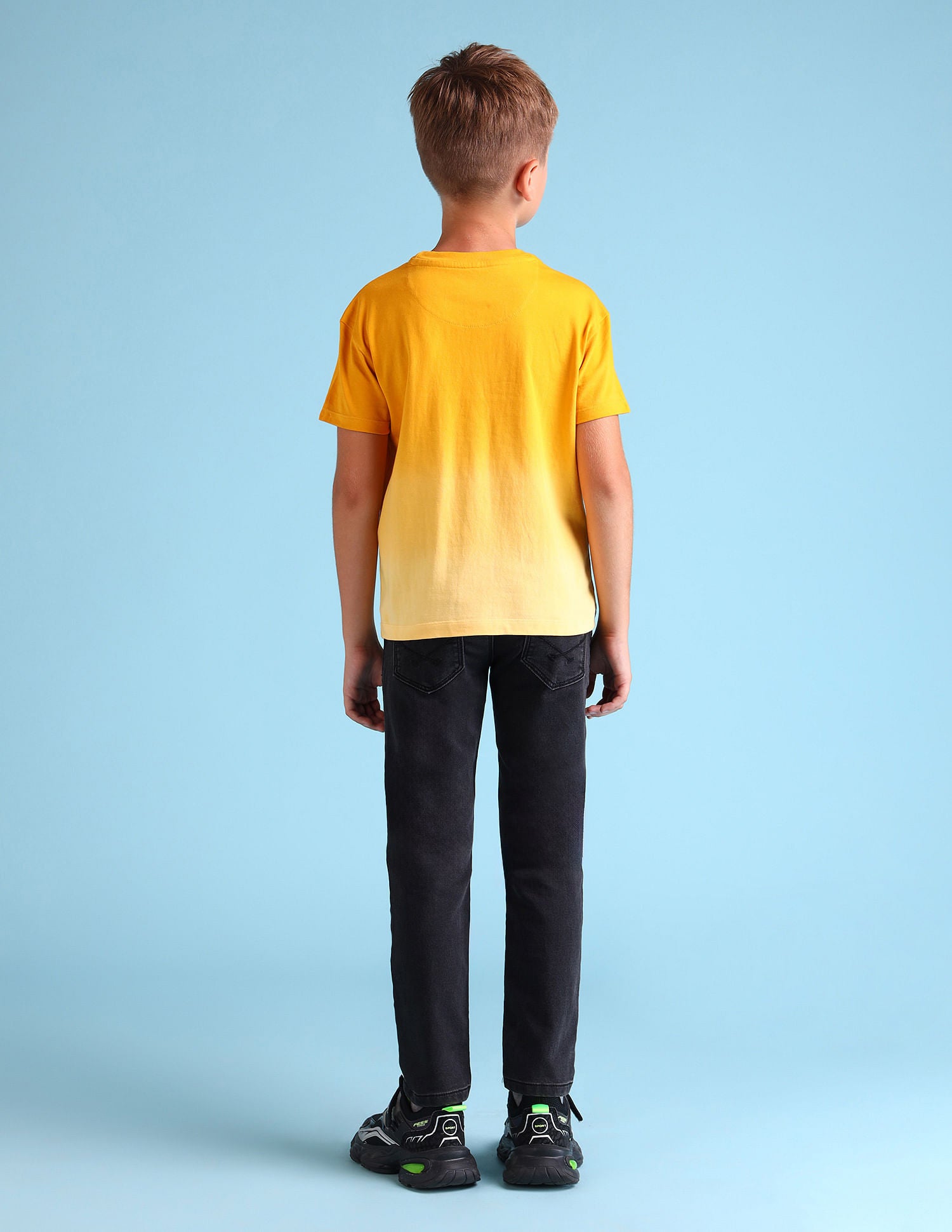 Brand Printed Ombre Cotton T-Shirt Dark Yellow - U.S. Polo Assn. India | Large