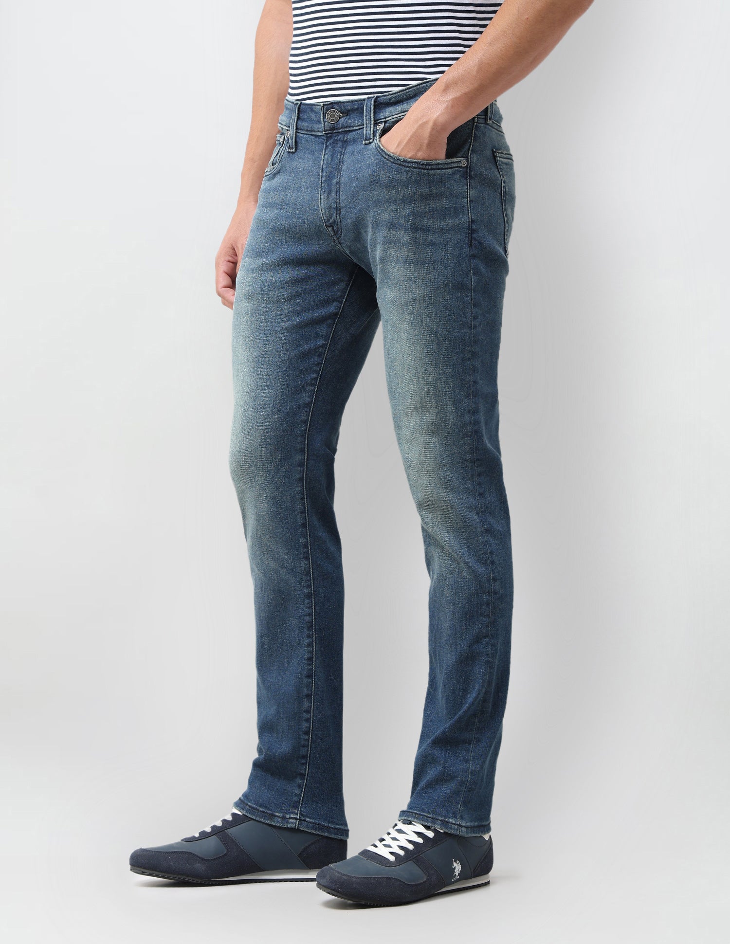 Brandon Slim Tapered Fit Grey Jeans Grey - U.S. Polo Assn. India | Large
