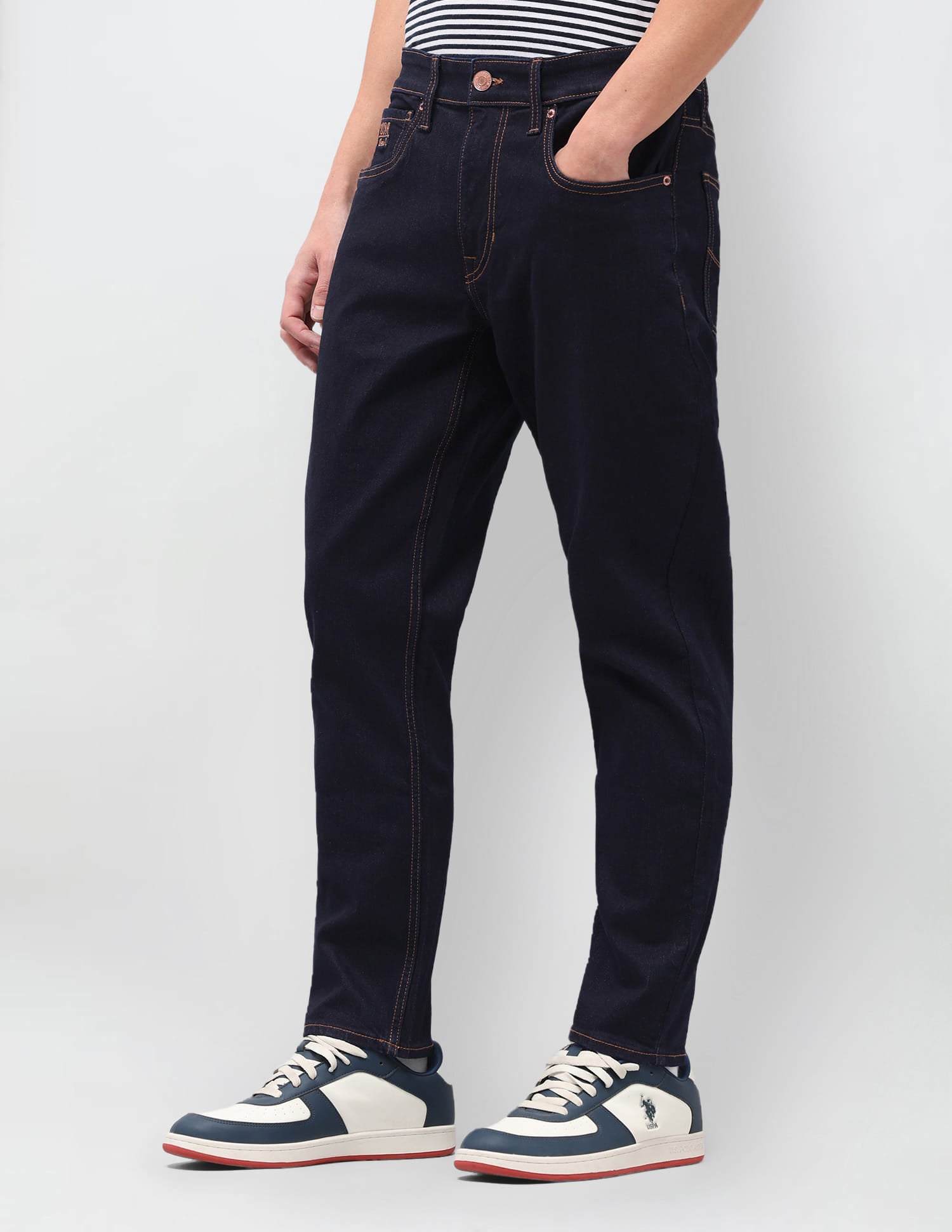 Solid Straight Fit Jeans Blue - U.S. Polo Assn. India | Large